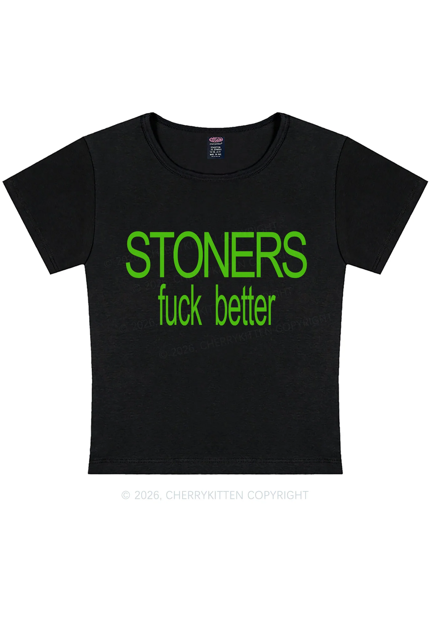 Stoners Fxxk Better Y2K Baby Tee Cherrykitten - Image 3