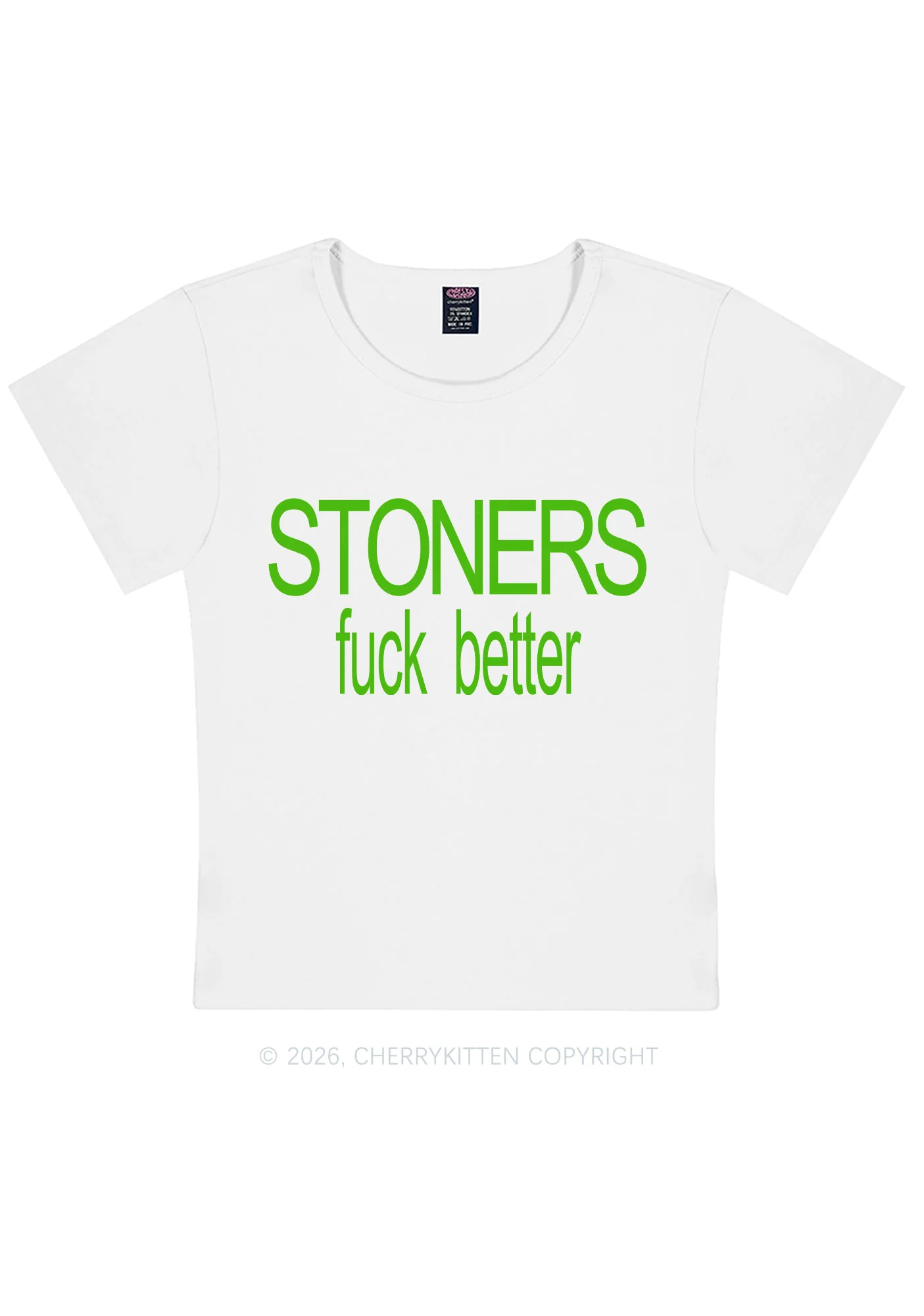Stoners Fxxk Better Y2K Baby Tee Cherrykitten - Image 4