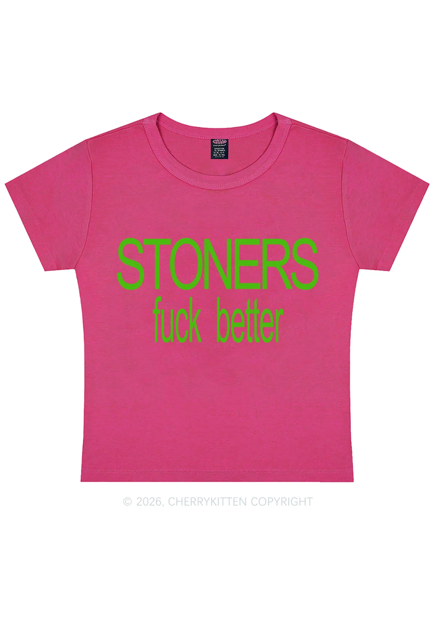 Stoners Fxxk Better Y2K Baby Tee Cherrykitten - Image 9