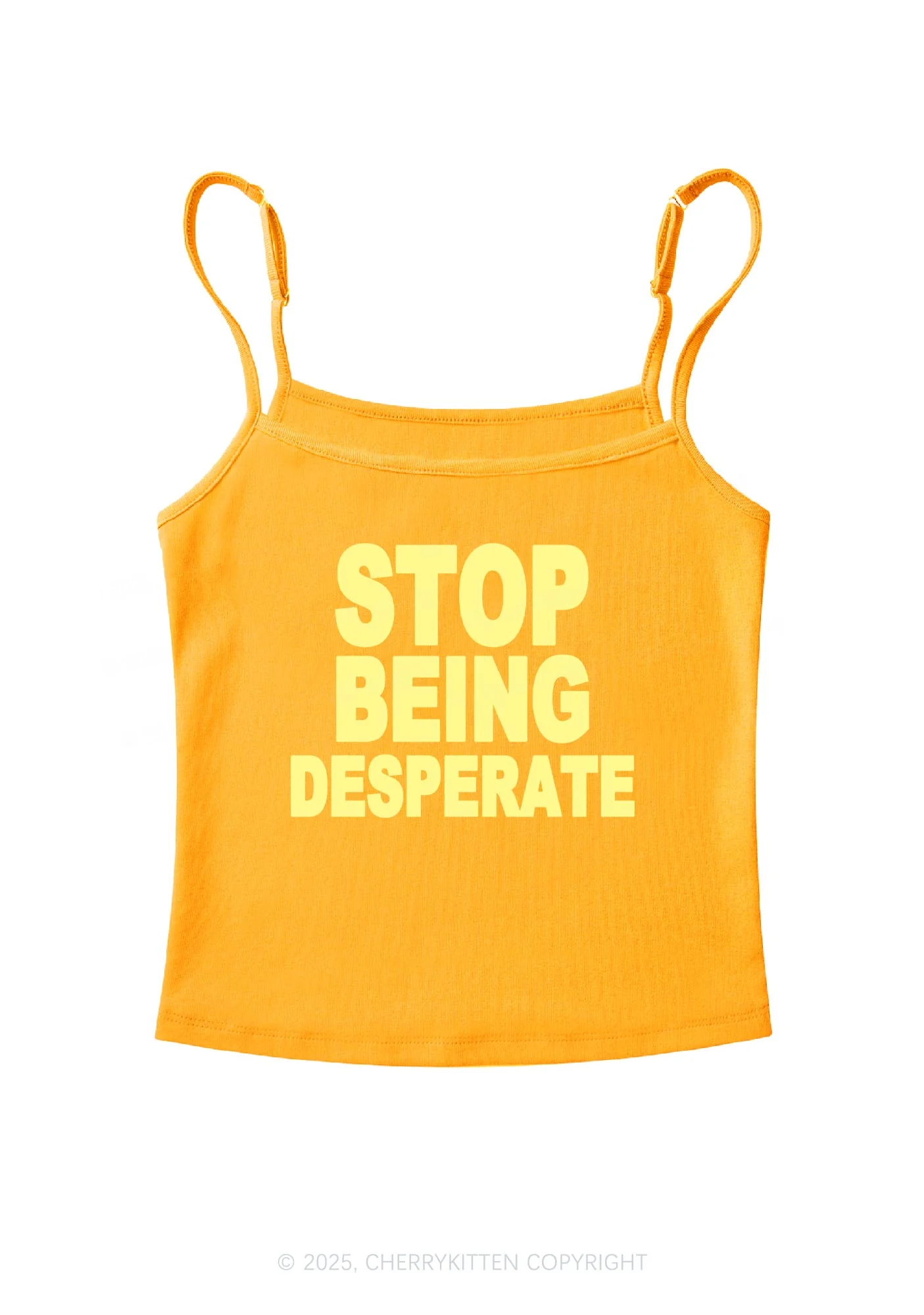 Stop Being Desperate Y2K Spaghetti Strap Cami Cherrykitten - Image 6