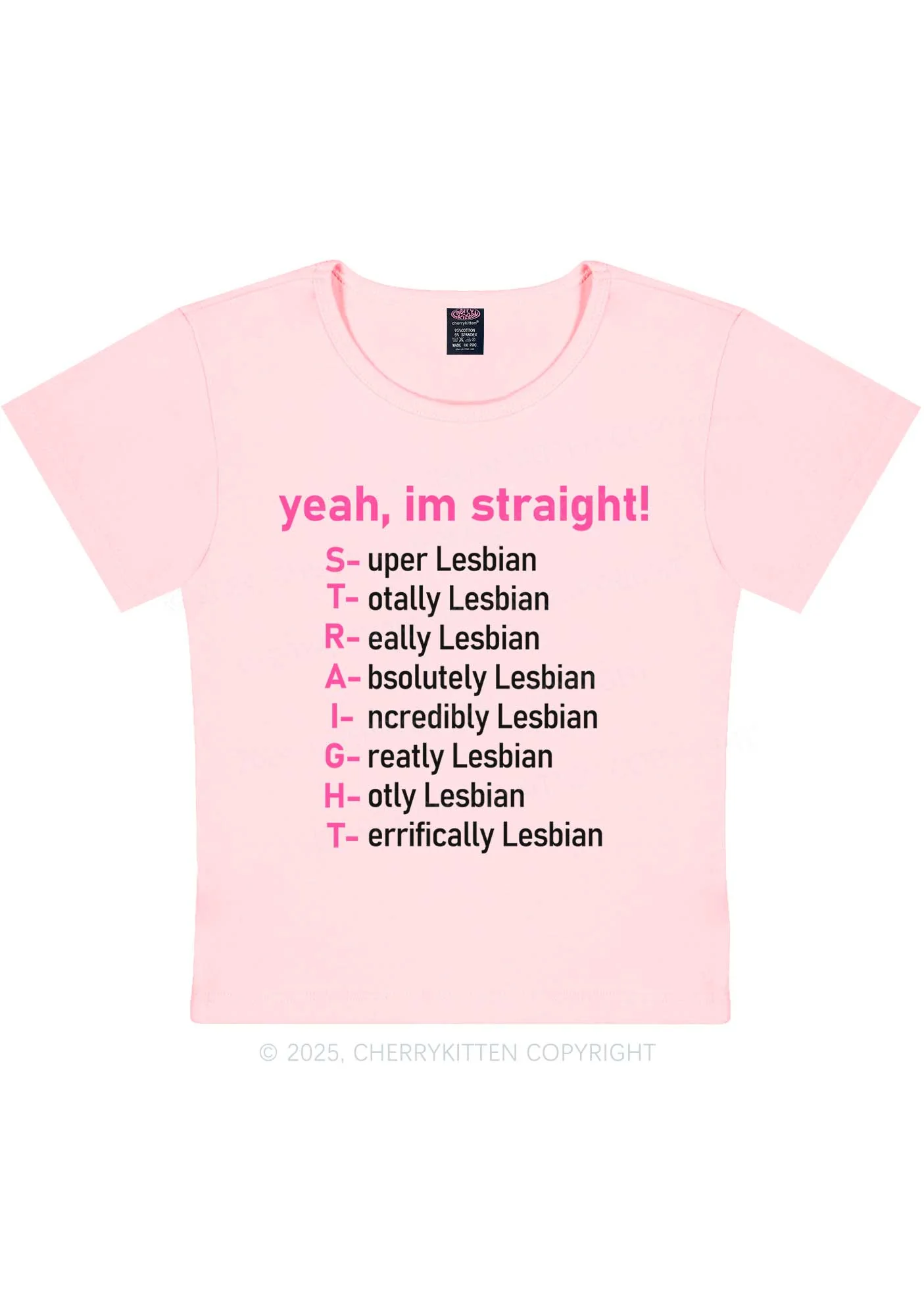 Straight Lesbian Y2K Baby Tee Cherrykitten - Image 10
