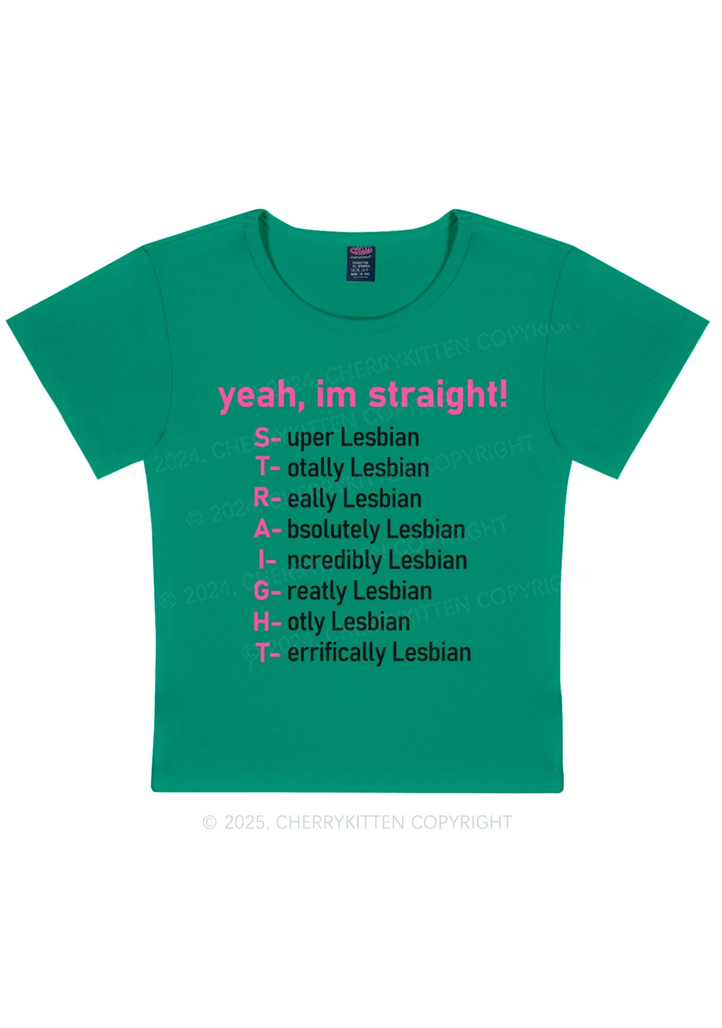 Straight Lesbian Y2K Baby Tee Cherrykitten - Image 11