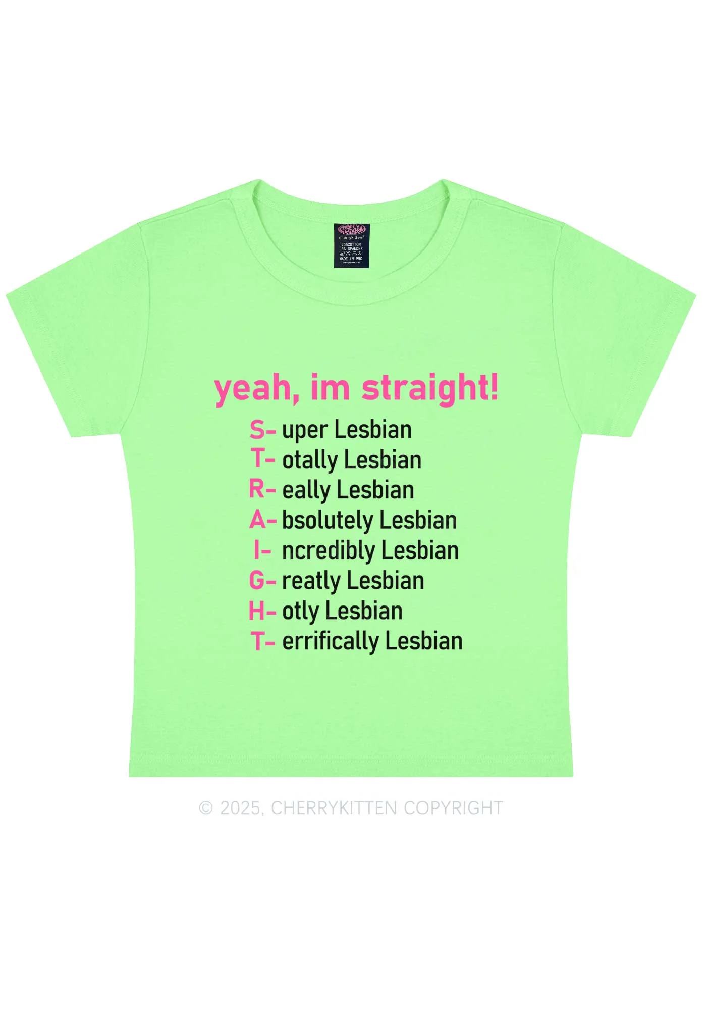 Straight Lesbian Y2K Baby Tee Cherrykitten - Image 12