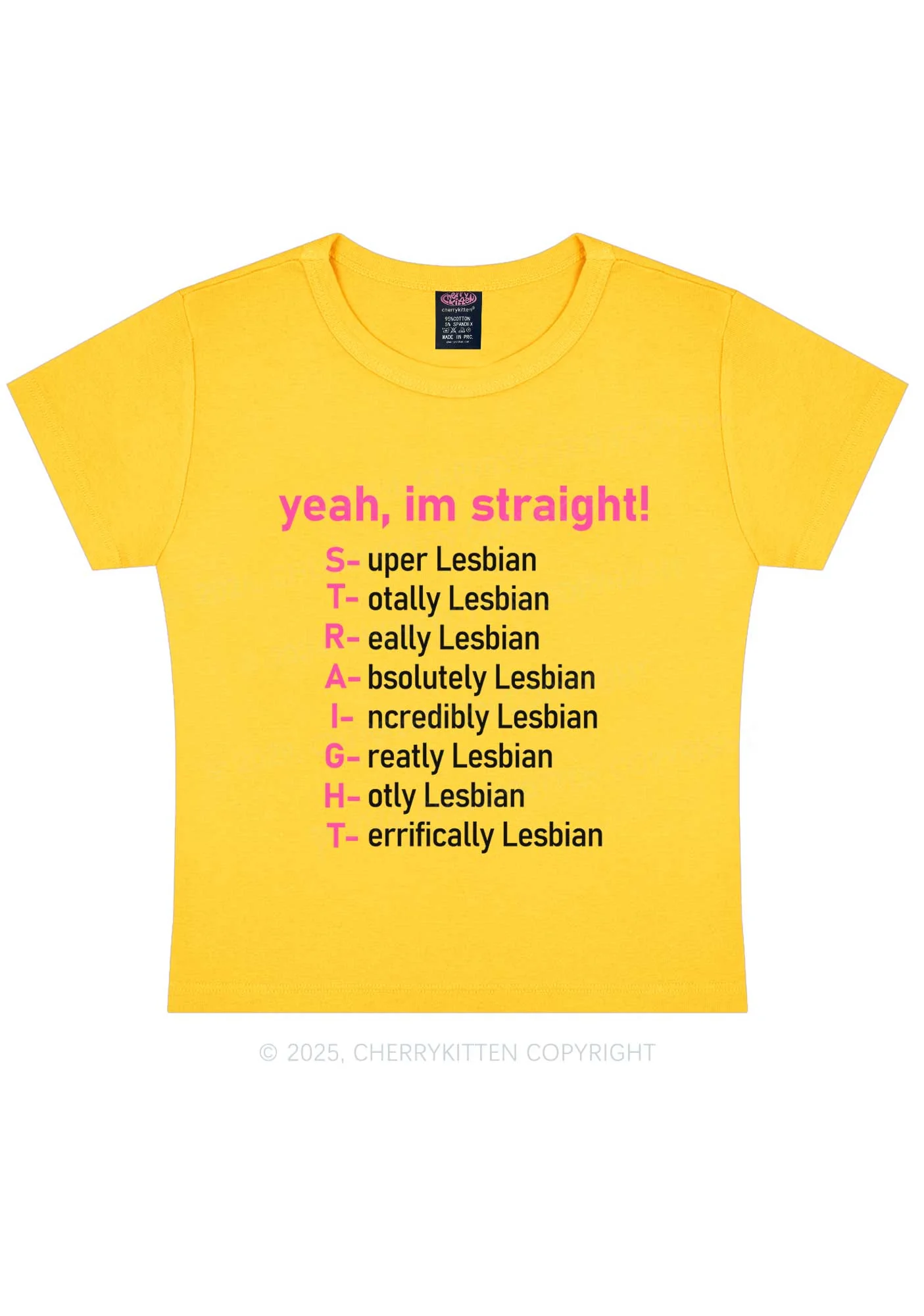 Straight Lesbian Y2K Baby Tee Cherrykitten - Image 4
