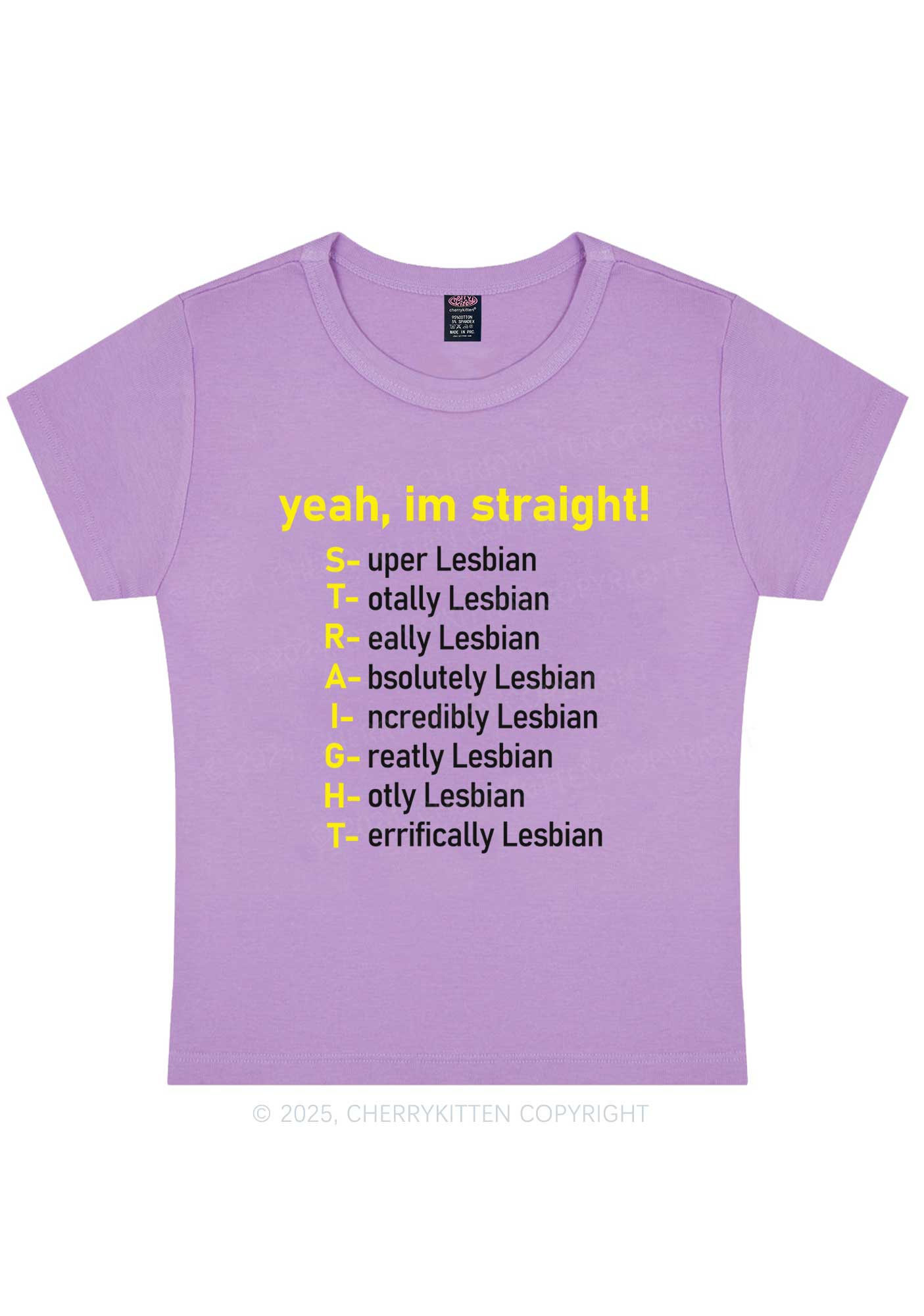 Straight Lesbian Y2K Baby Tee Cherrykitten - Image 6