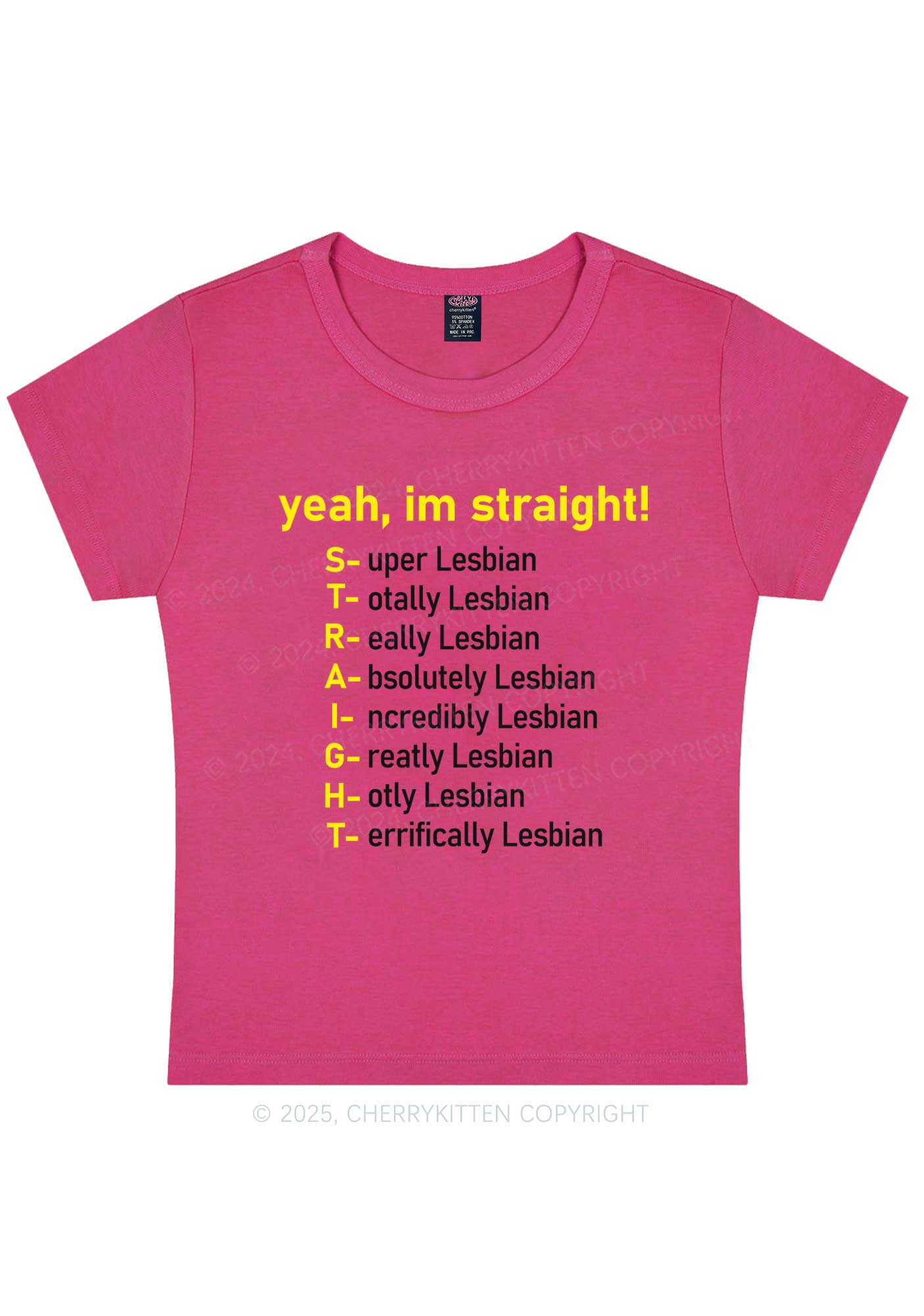 Straight Lesbian Y2K Baby Tee Cherrykitten - Image 7