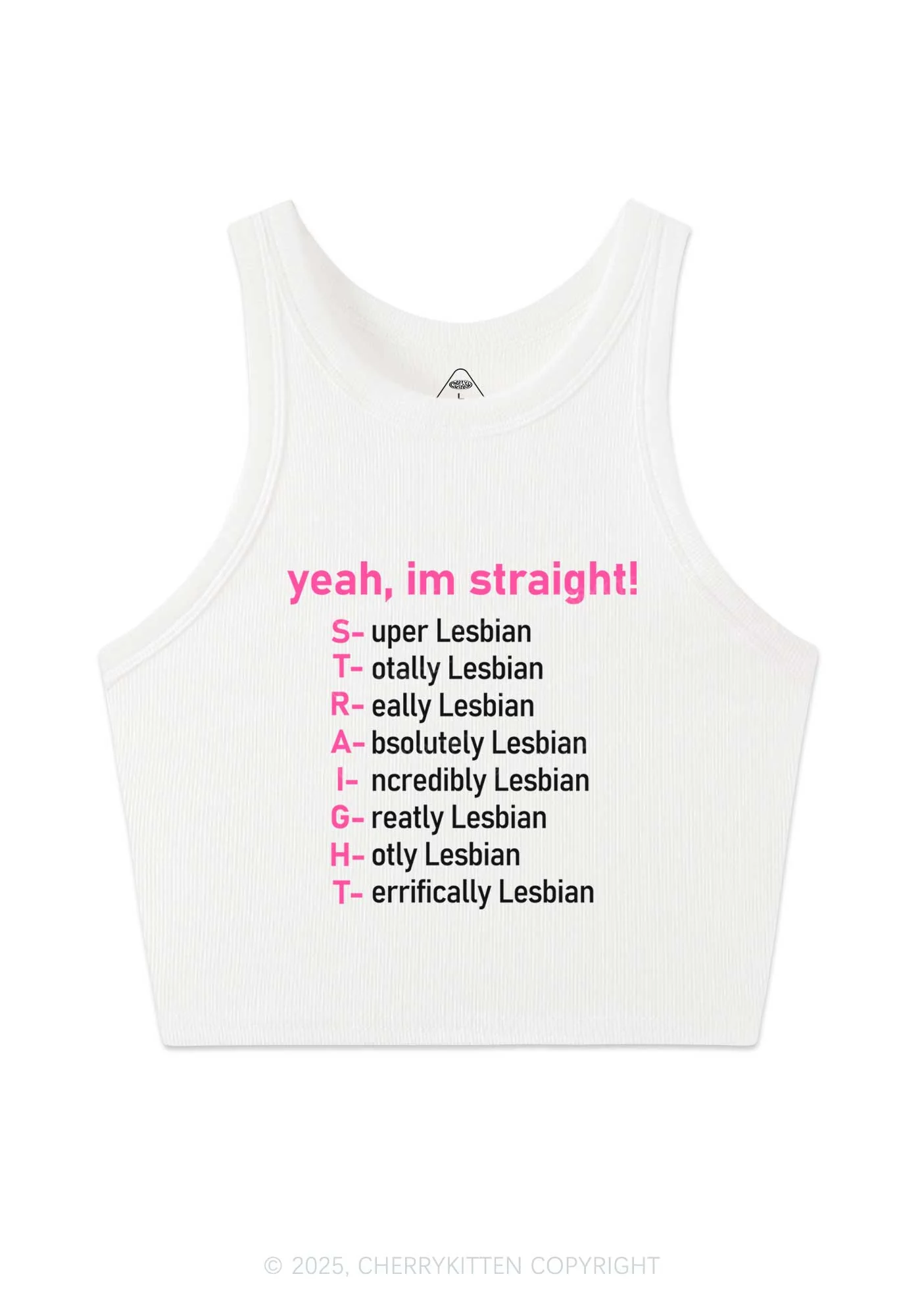 Straight Lesbian Y2K Crop Tank Top Cherrykitten - Image 3