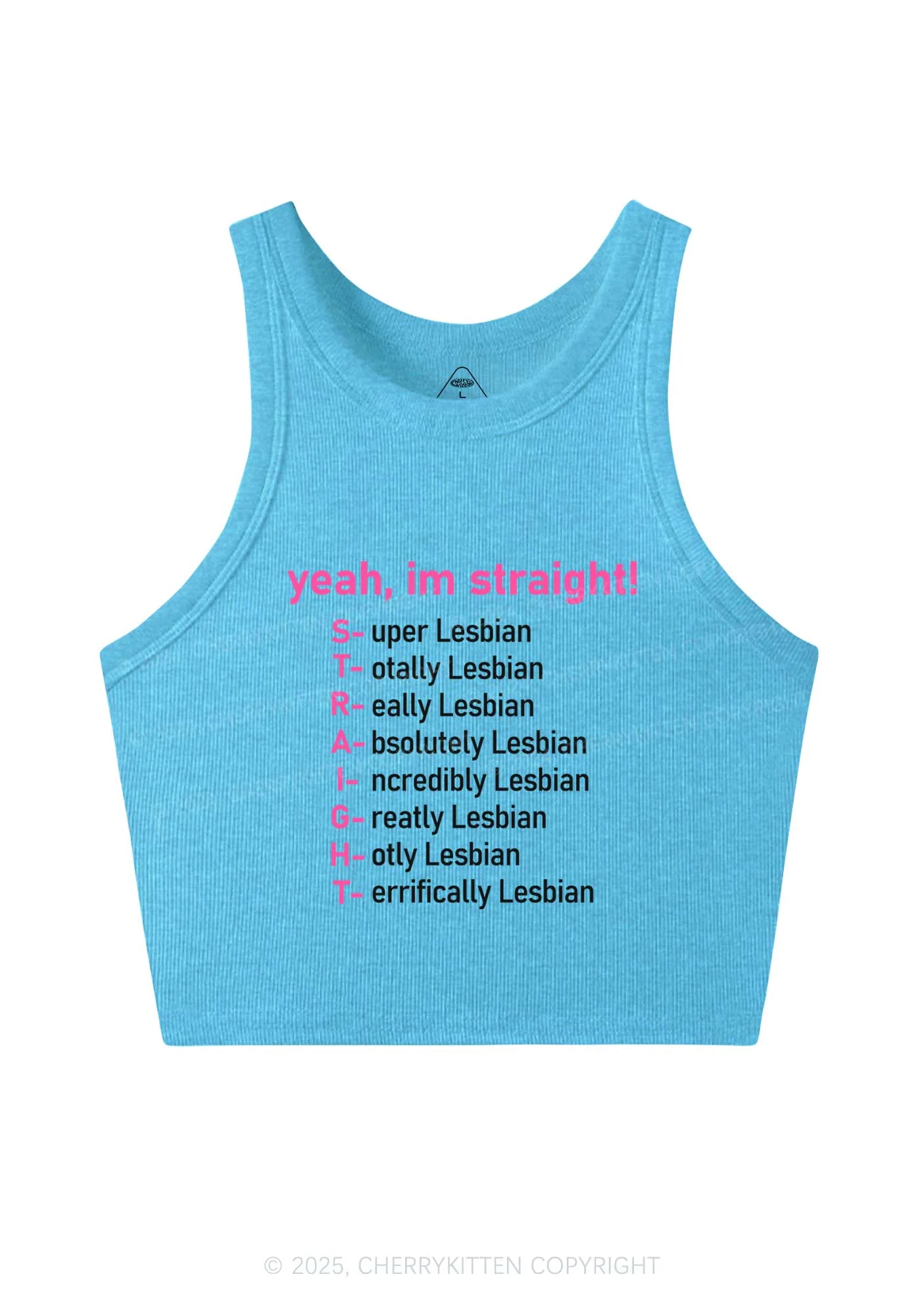 Straight Lesbian Y2K Crop Tank Top Cherrykitten - Image 5