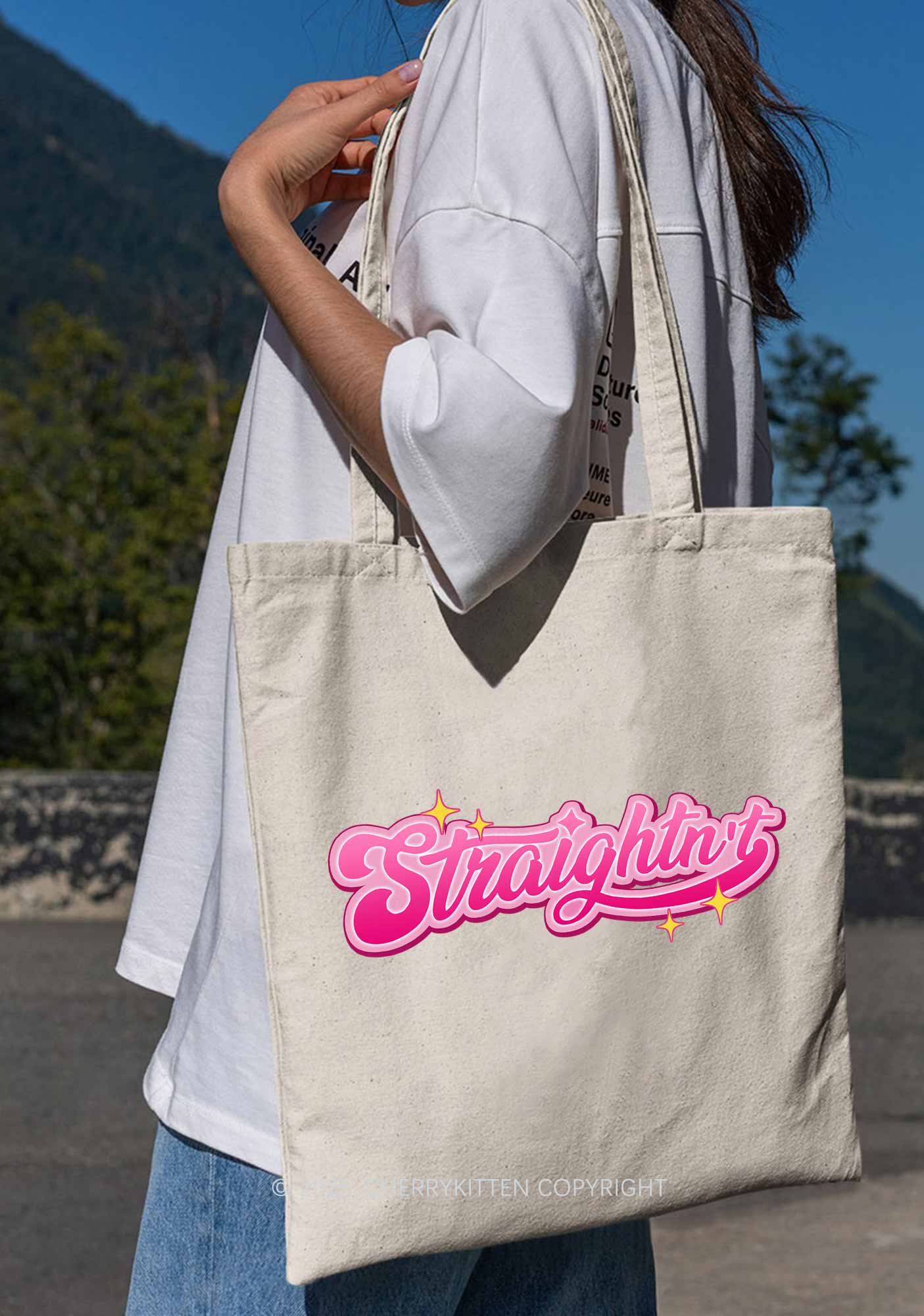 Straightnt Pride Y2K Canvas Tote Bag Cherrykitten - Image 2