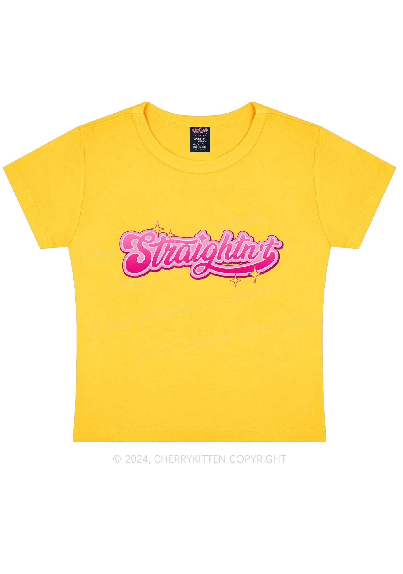 Straightn't Y2K Baby Tee Cherrykitten - Image 10