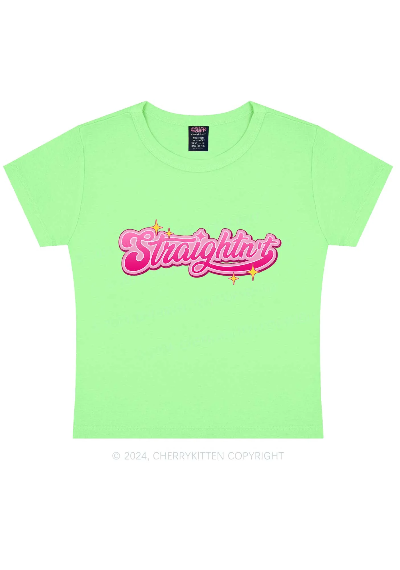 Straightn't Y2K Baby Tee Cherrykitten - Image 9