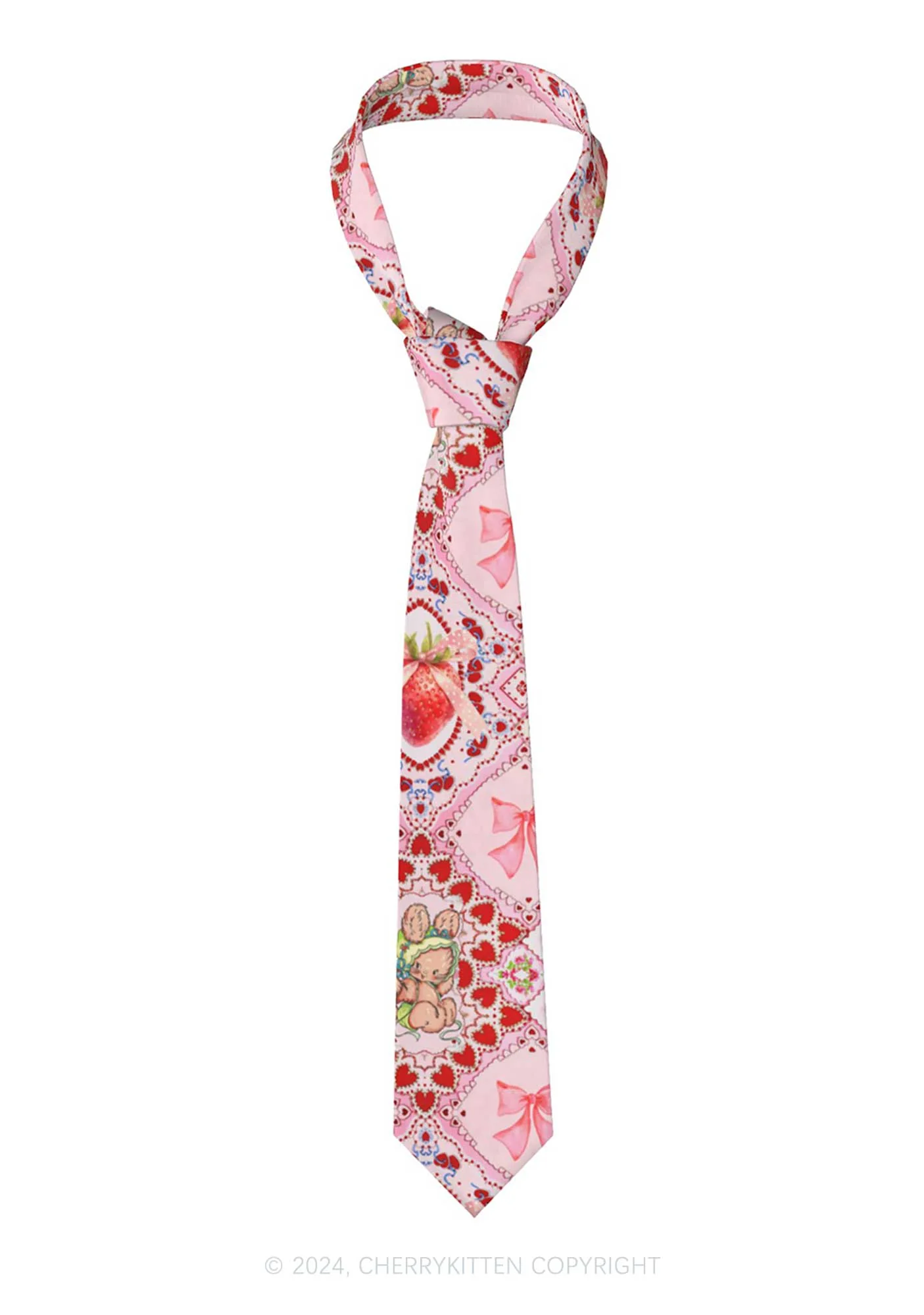 Strawberry Bunny Y2K Necktie Cherrykitten - Image 3