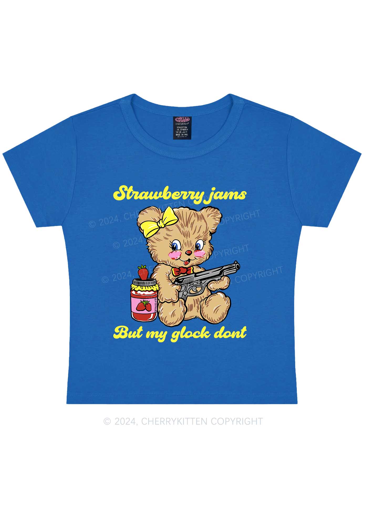 Strawberry Jams Bear Y2K Baby Tee Cherrykitten - Image 10