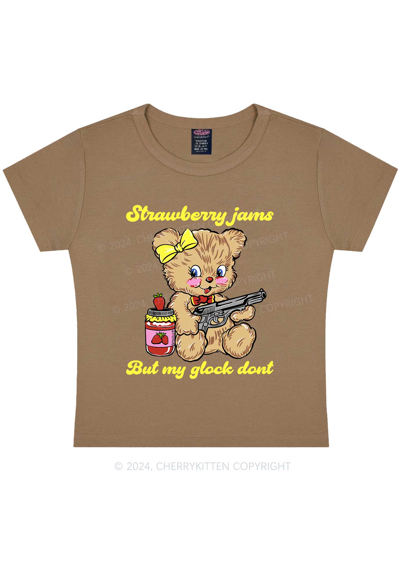 Strawberry Jams Bear Y2K Baby Tee Cherrykitten - Image 11