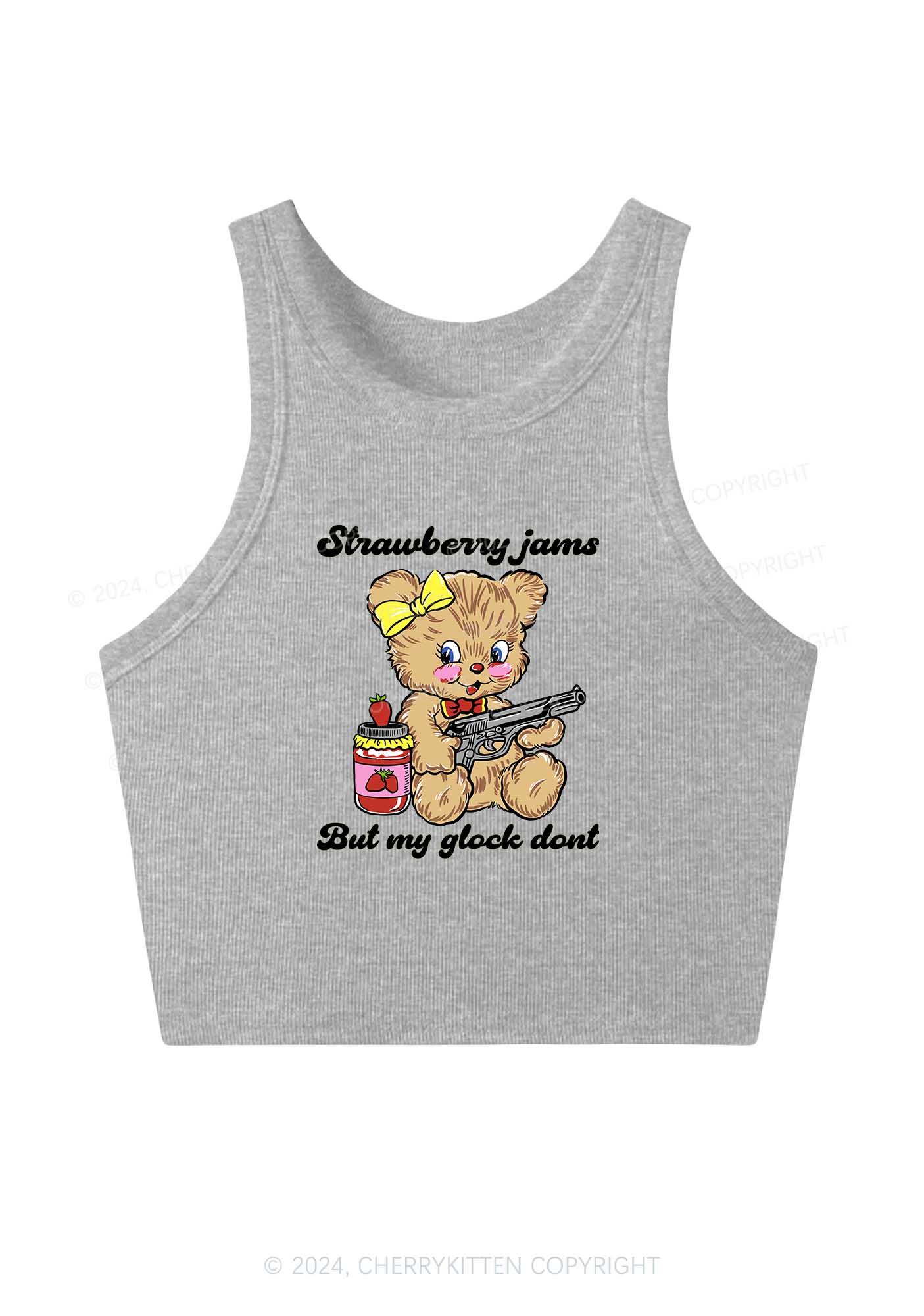 Strawberry Jams Bear Y2K Crop Tank Top Cherrykitten - Image 4