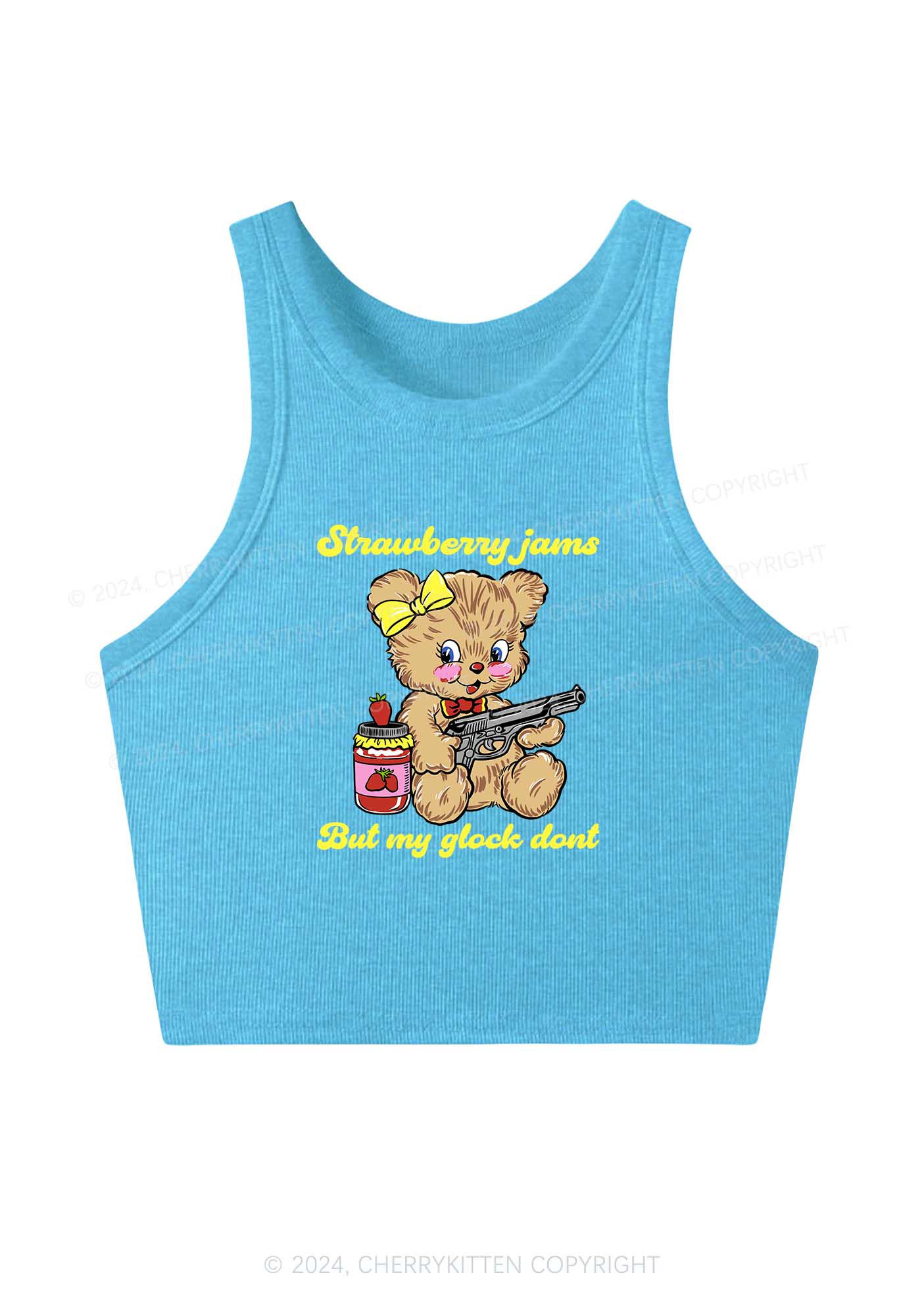 Strawberry Jams Bear Y2K Crop Tank Top Cherrykitten - Image 5