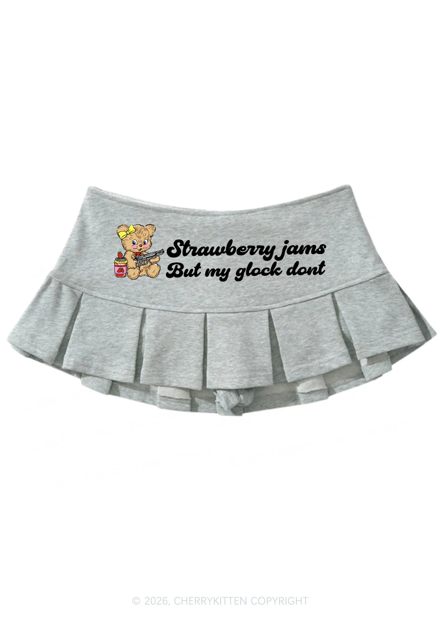 Strawberry Jams Bear Y2K Mini Pleated Skirts Cherrykitten - Image 2