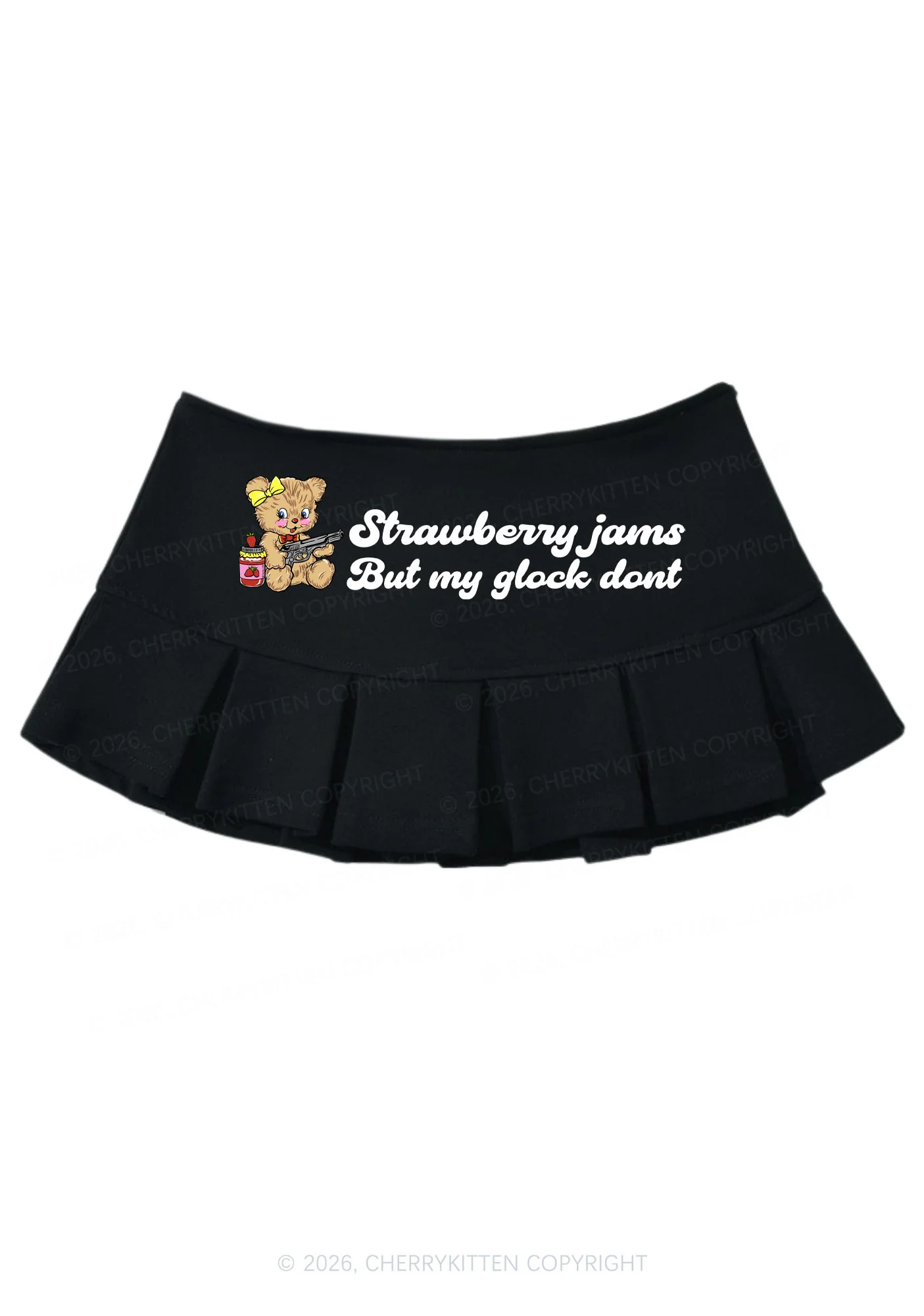 Strawberry Jams Bear Y2K Mini Pleated Skirts Cherrykitten - Image 4