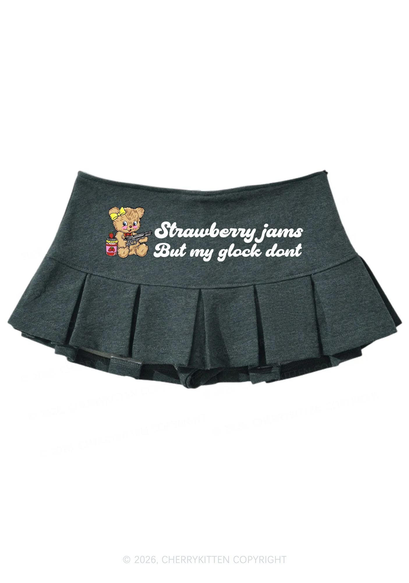 Strawberry Jams Bear Y2K Mini Pleated Skirts Cherrykitten - Image 5