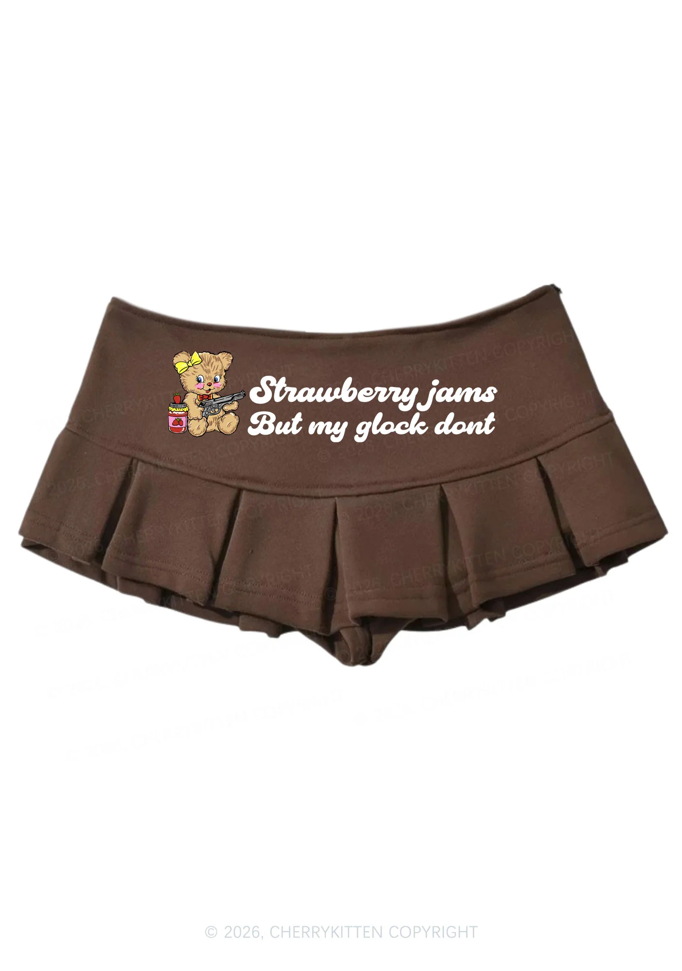 Strawberry Jams Bear Y2K Mini Pleated Skirts Cherrykitten - Image 6