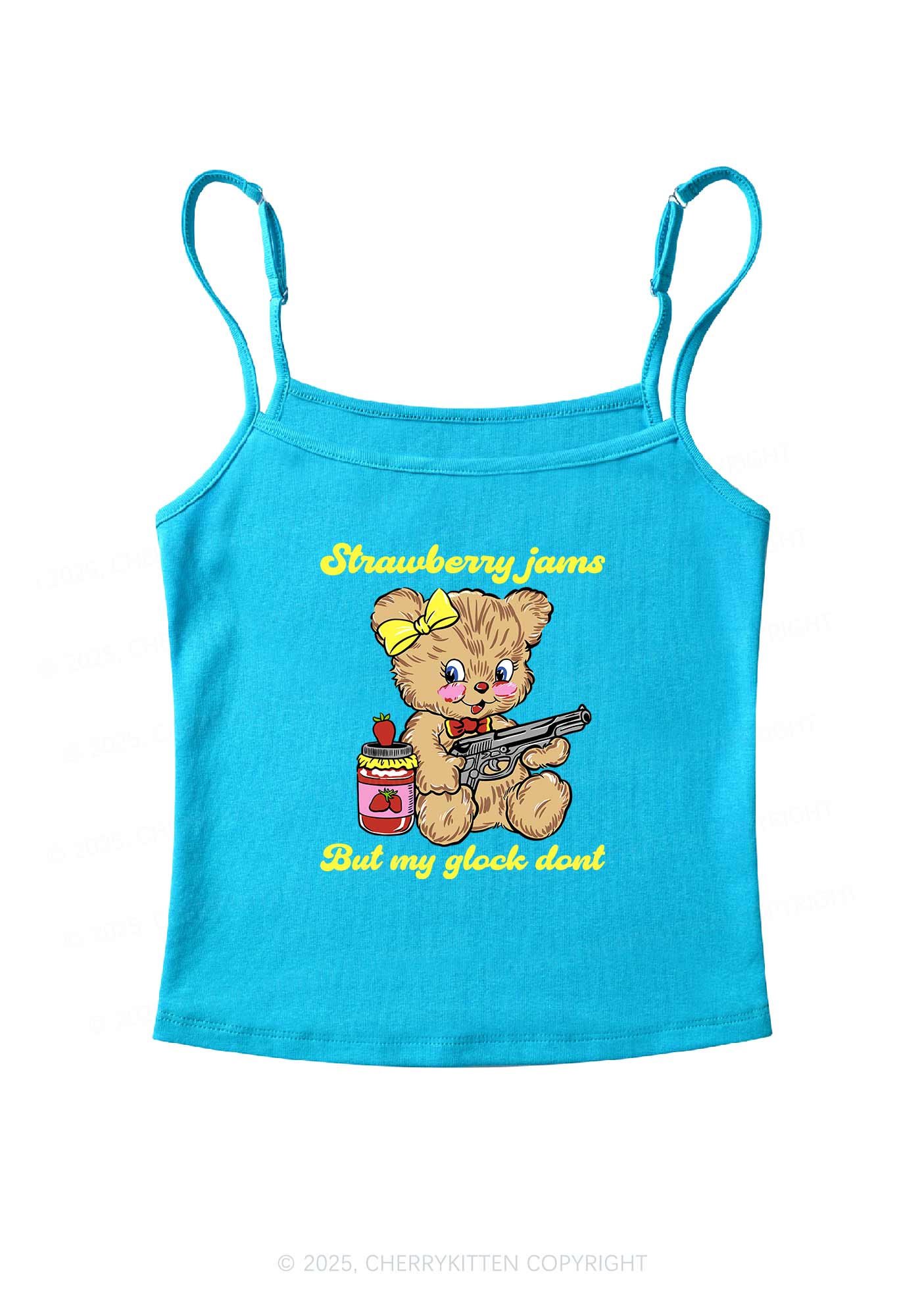 Strawberry Jams Bear Y2K Spaghetti Strap Cami Cherrykitten - Image 6