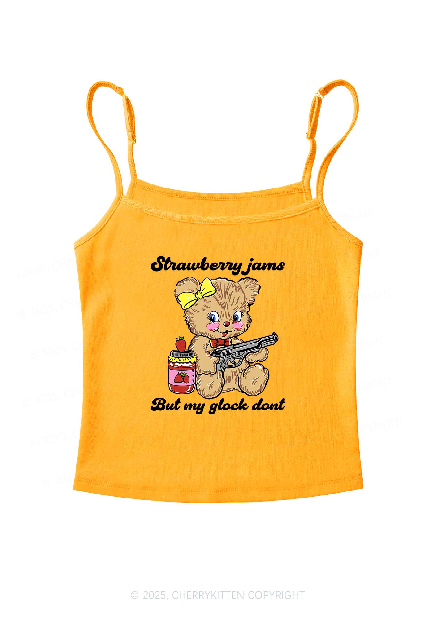 Strawberry Jams Bear Y2K Spaghetti Strap Cami Cherrykitten - Image 7