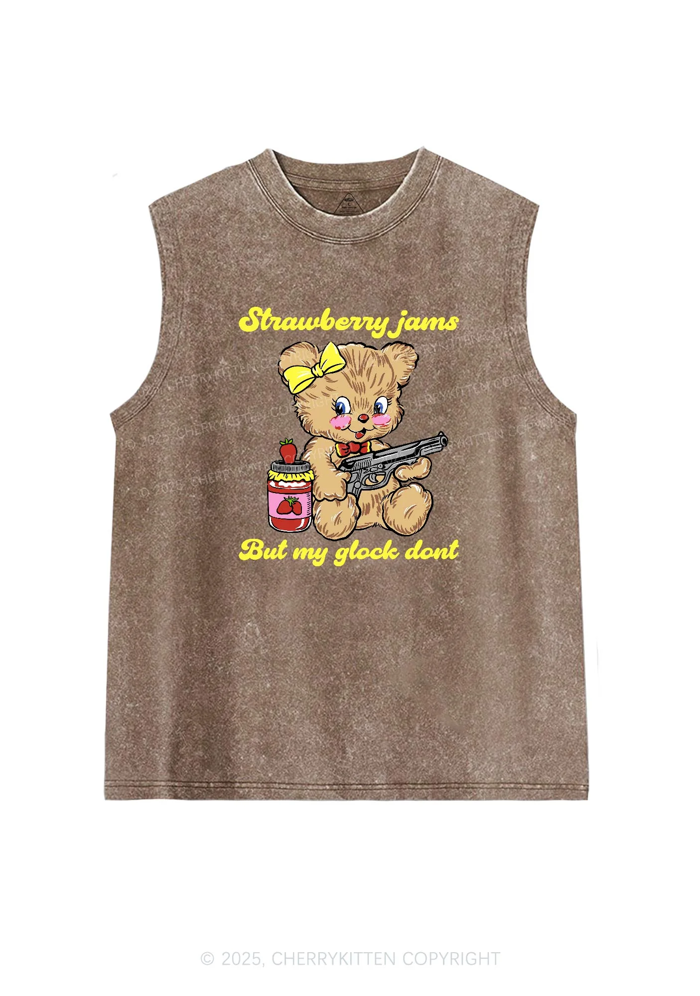 Strawberry Jams Bear Y2K Washed Tank Cherrykitten - Image 6
