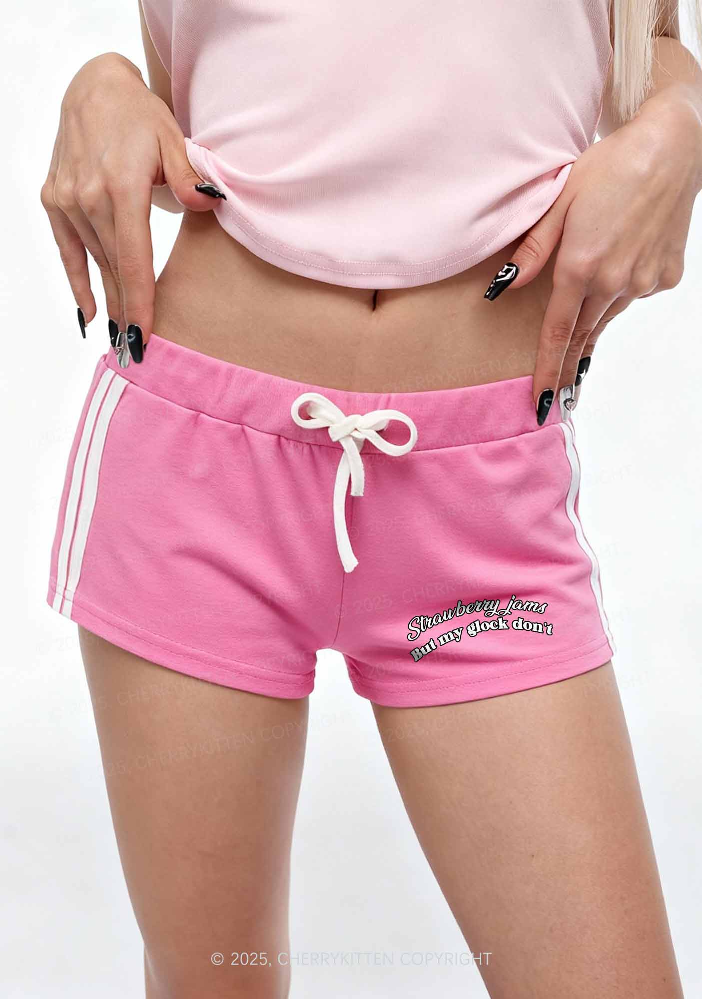 Strawberry Jams Y2K Drawstring Mini Shorts Cherrykitten - Image 2
