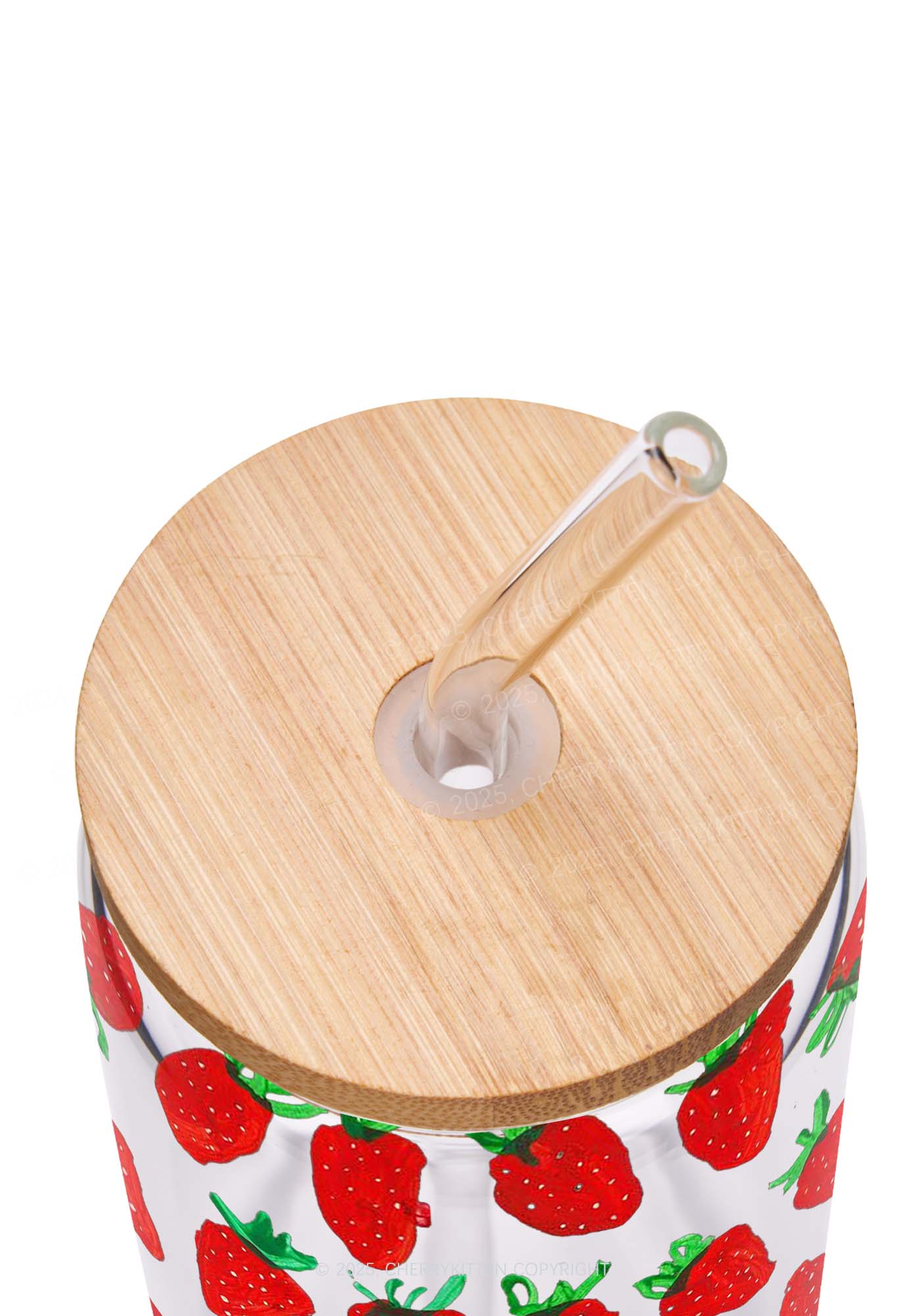 Strawberry Y2K Printed Glass Cup Cherrykitten - Image 3
