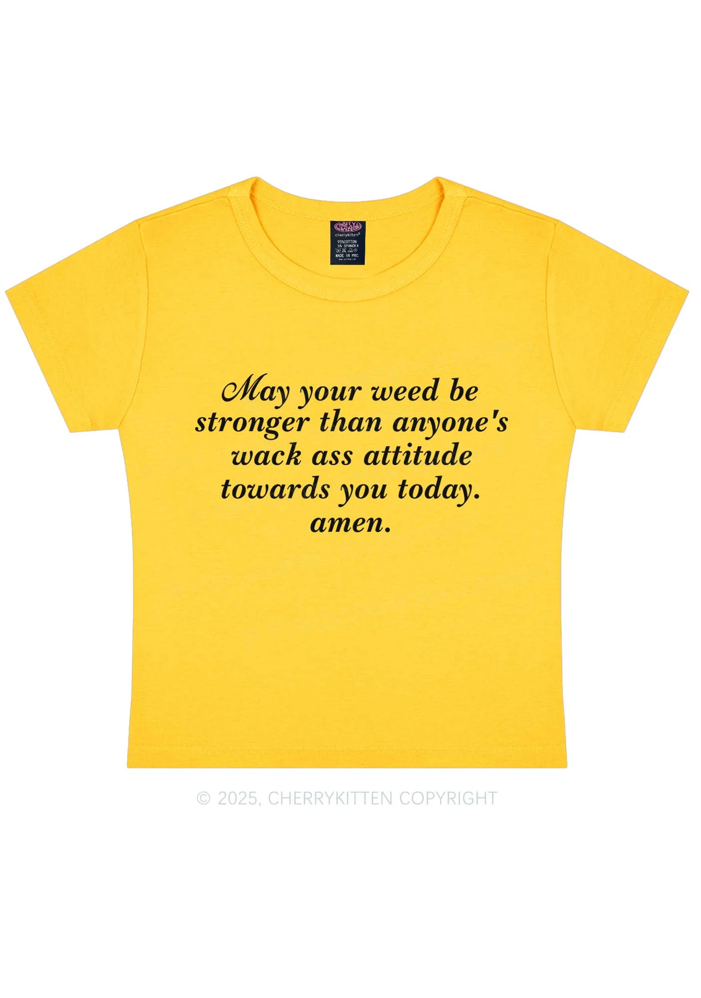 Stronger Than Wack Attitude Y2K Baby Tee Cherrykitten - Image 3