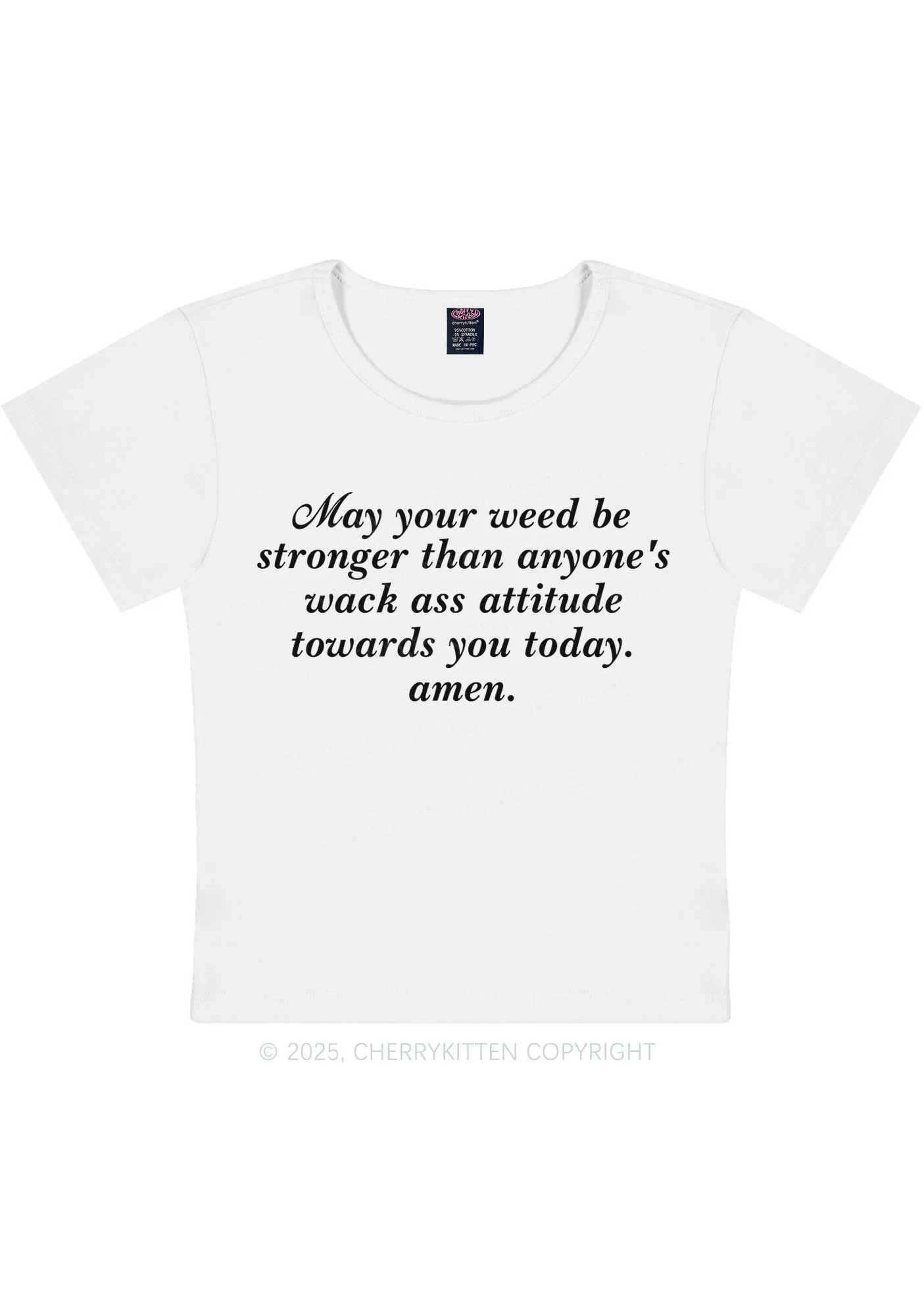 Stronger Than Wack Attitude Y2K Baby Tee Cherrykitten - Image 4