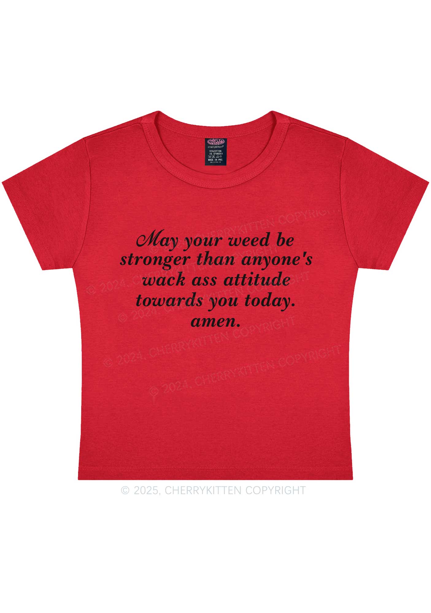 Stronger Than Wack Attitude Y2K Baby Tee Cherrykitten - Image 5