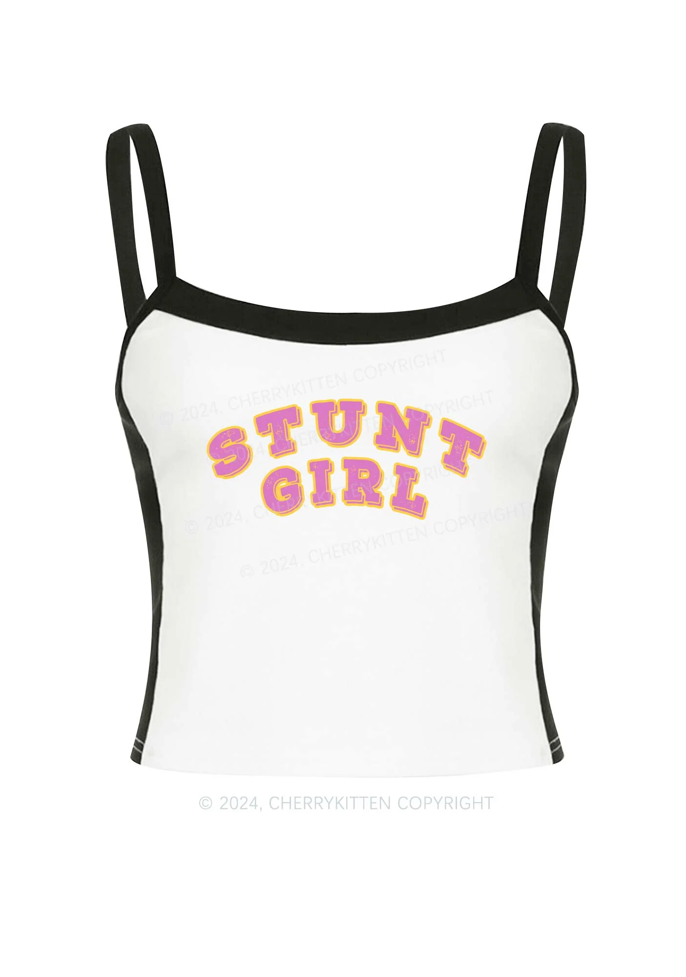 Stunt Girl Y2K Color Block Crop Cami Top Cherrykitten - Image 3