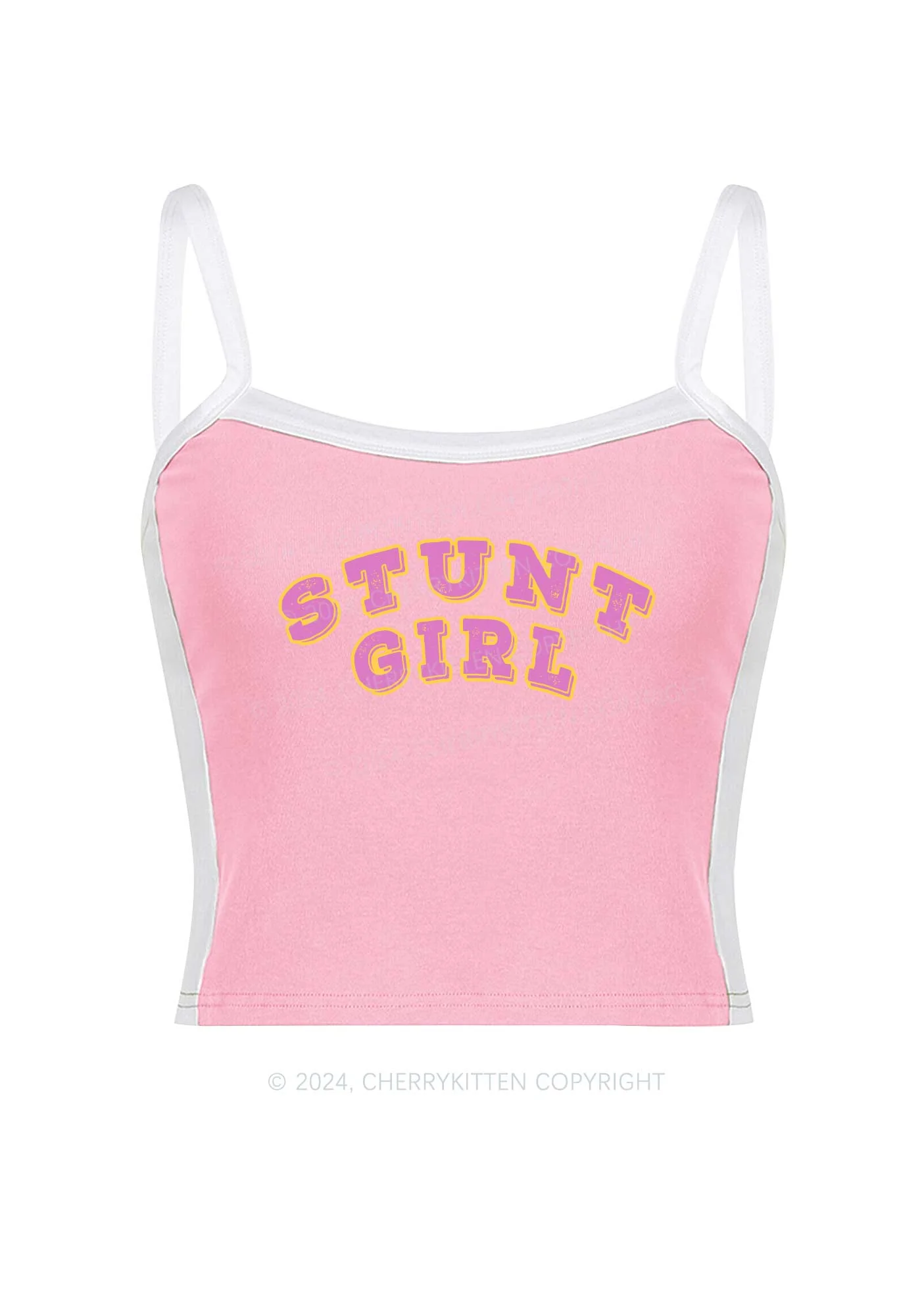 Stunt Girl Y2K Color Block Crop Cami Top Cherrykitten - Image 4