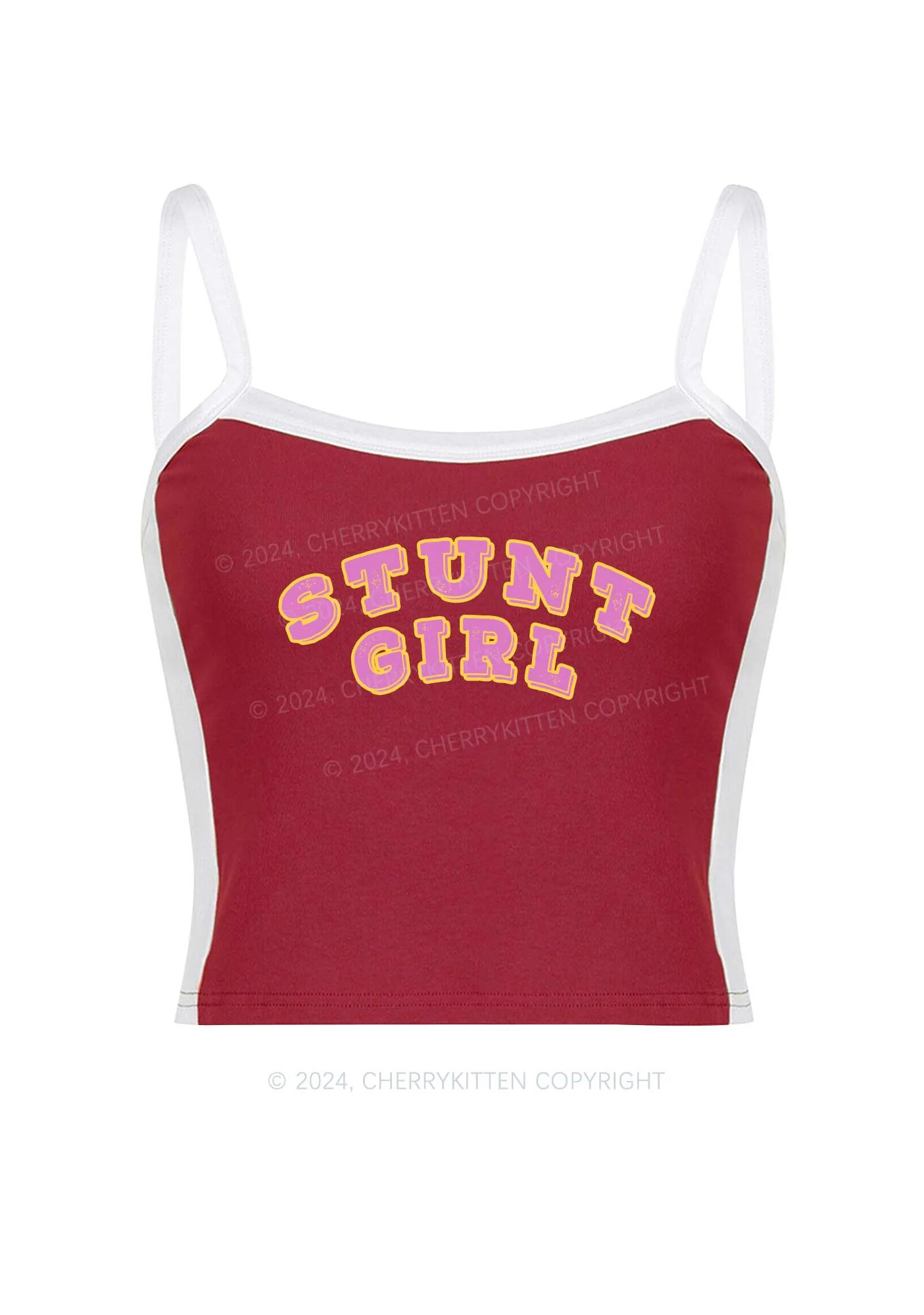 Stunt Girl Y2K Color Block Crop Cami Top Cherrykitten - Image 5