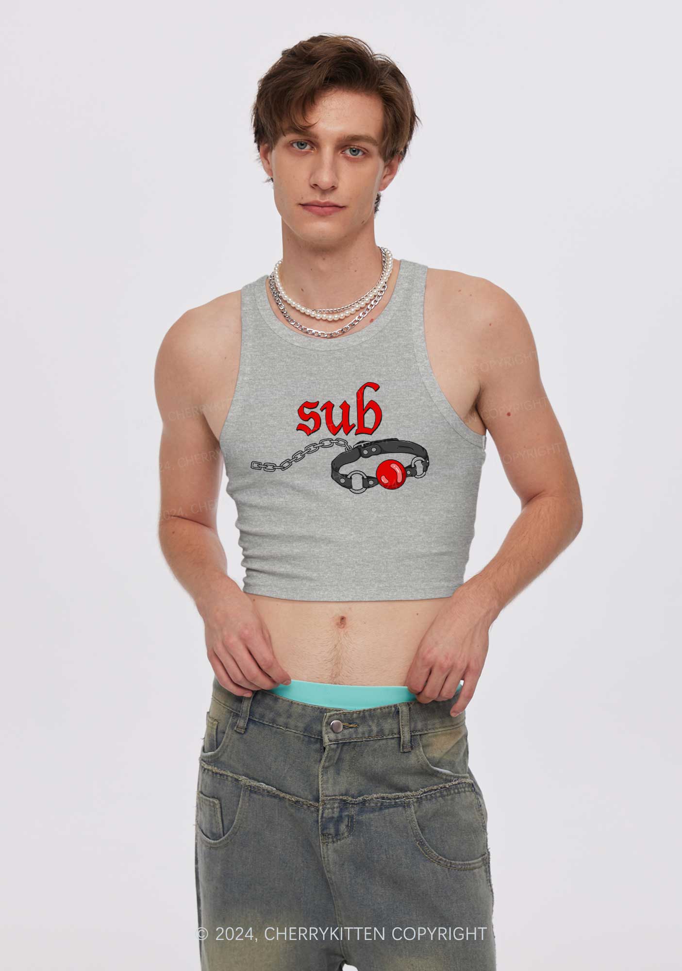 Sub Handcuffs Y2K Crop Tank Top Cherrykitten - Image 2