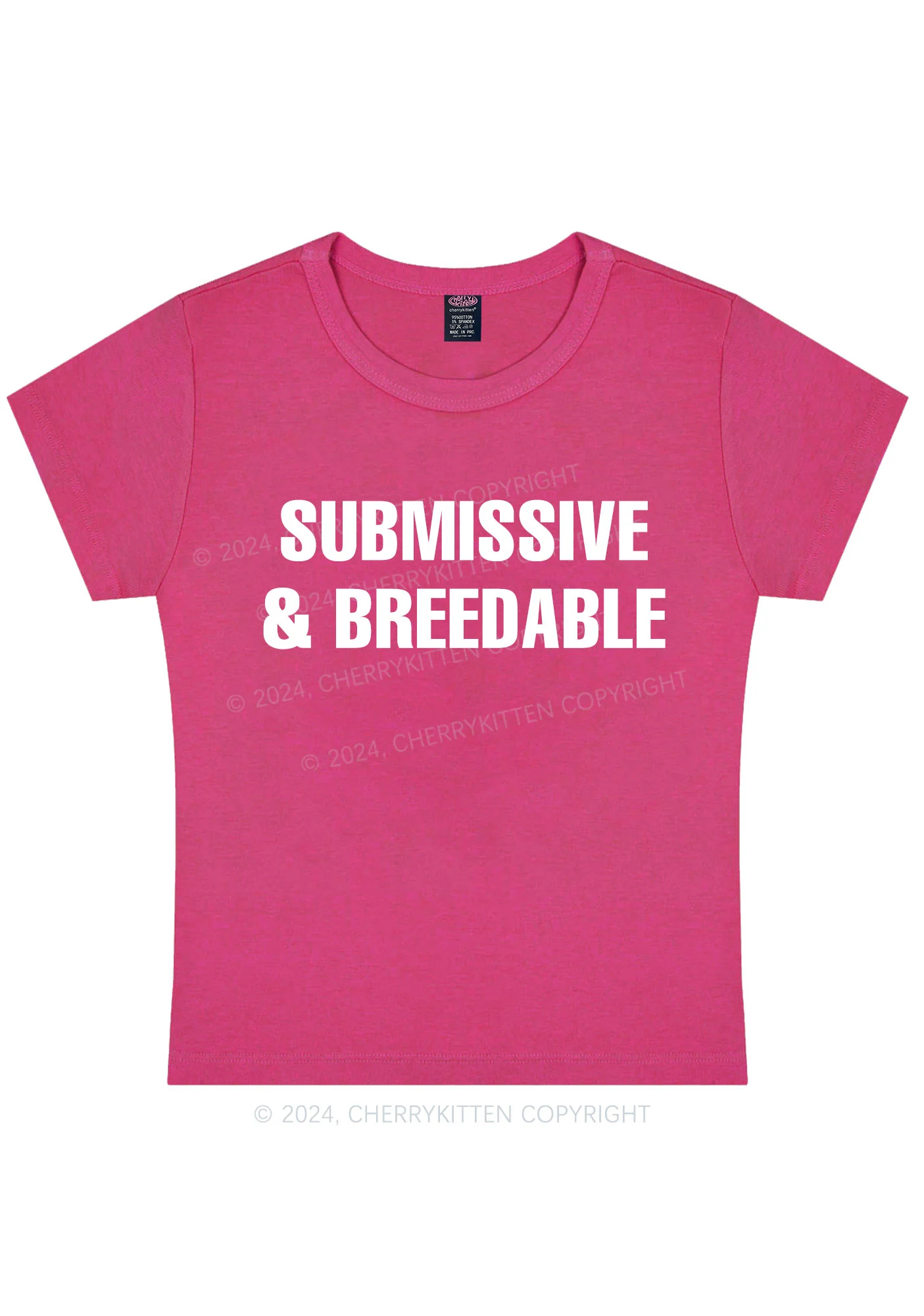 Submissive And Breedable Y2K Baby Tee Cherrykitten - Image 7