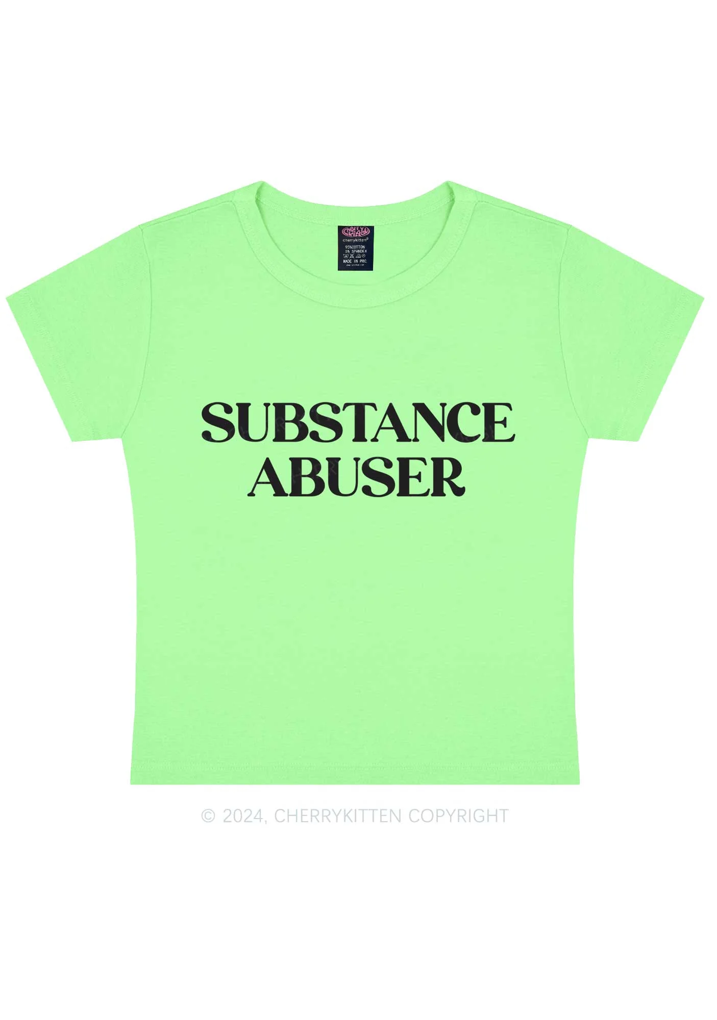 Substance Abuser Y2K Baby Tee Cherrykitten - Image 12