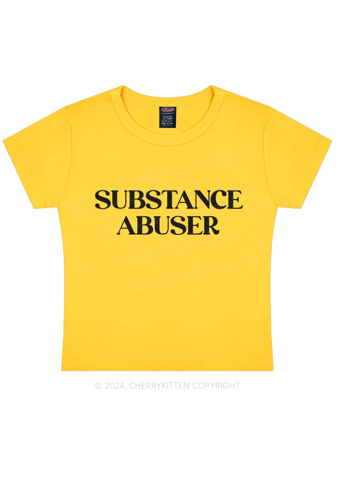 Substance Abuser Y2K Baby Tee Cherrykitten - Image 4
