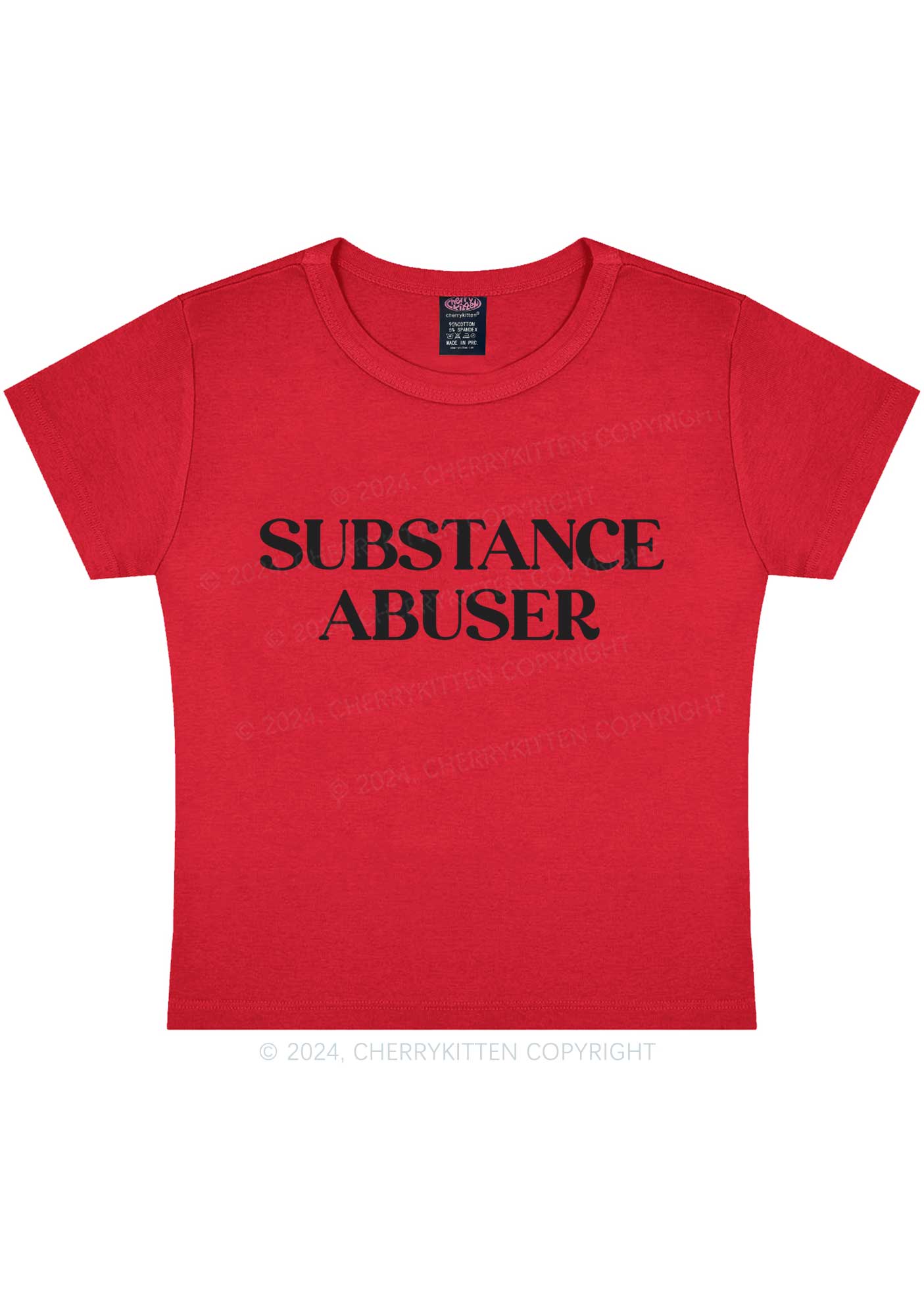 Substance Abuser Y2K Baby Tee Cherrykitten - Image 5