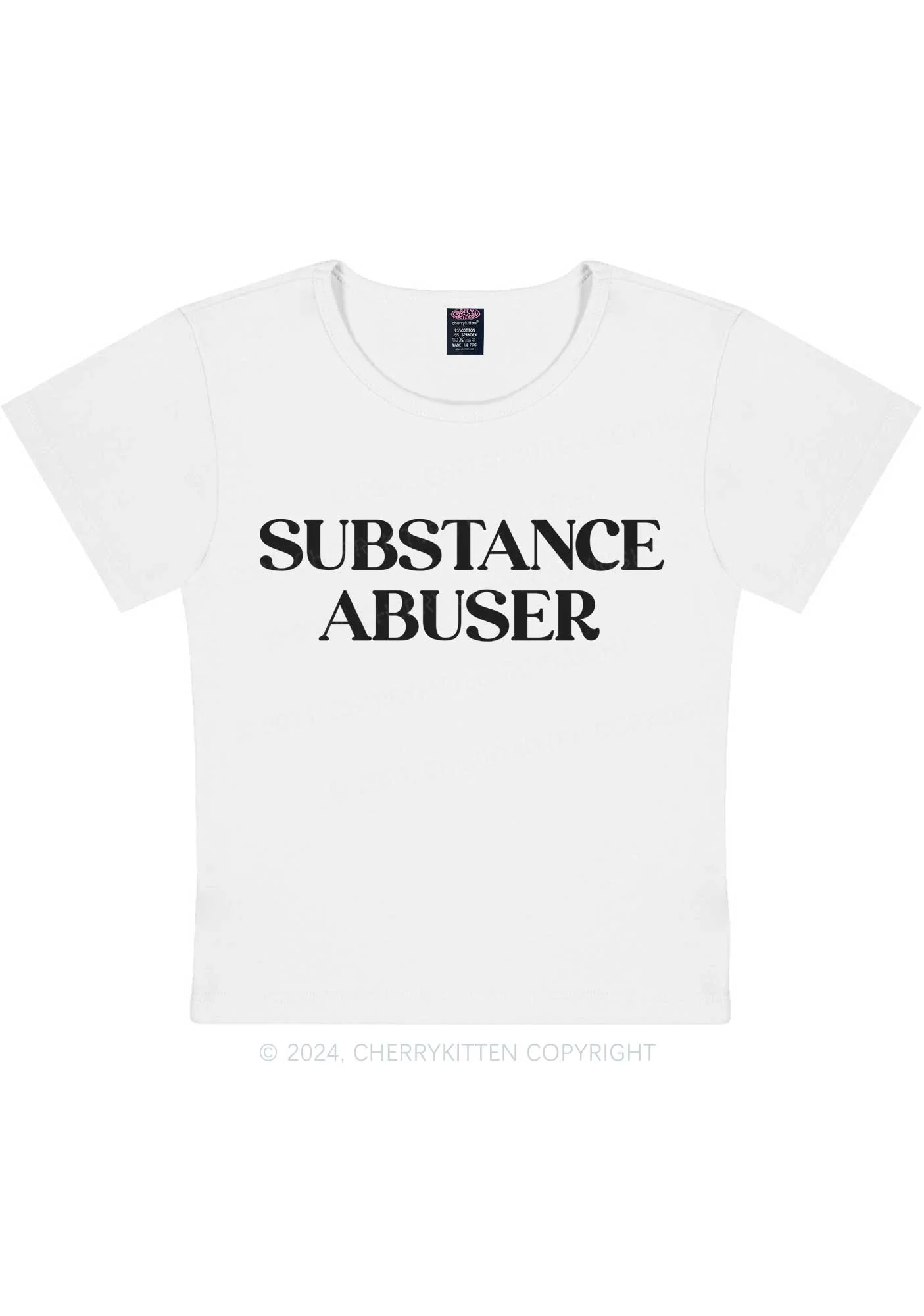 Substance Abuser Y2K Baby Tee Cherrykitten - Image 6