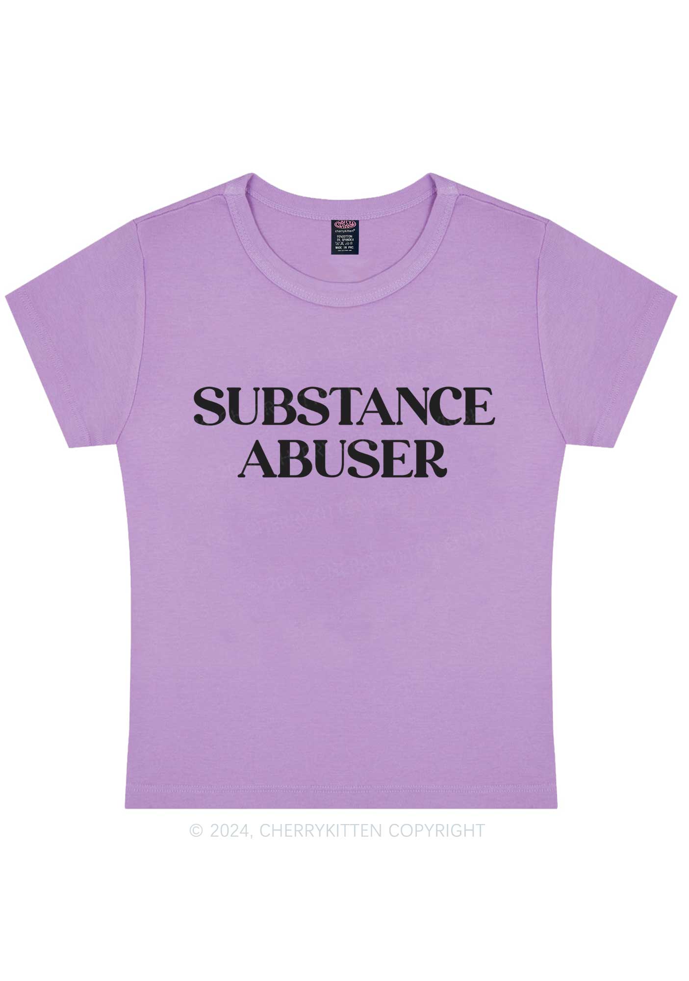 Substance Abuser Y2K Baby Tee Cherrykitten - Image 7