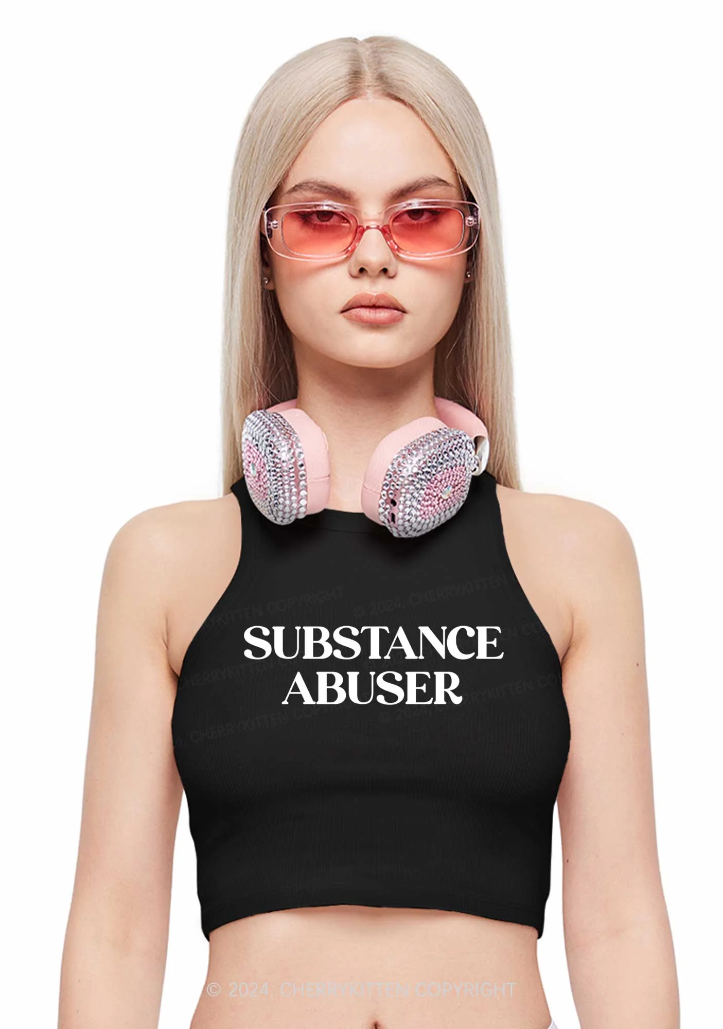 Substance Abuser Y2K Crop Tank Top Cherrykitten - Image 2