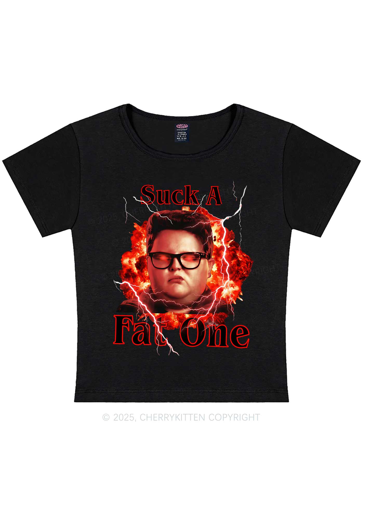 Suck A Fat One Y2K Baby Tee Cherrykitten - Image 3