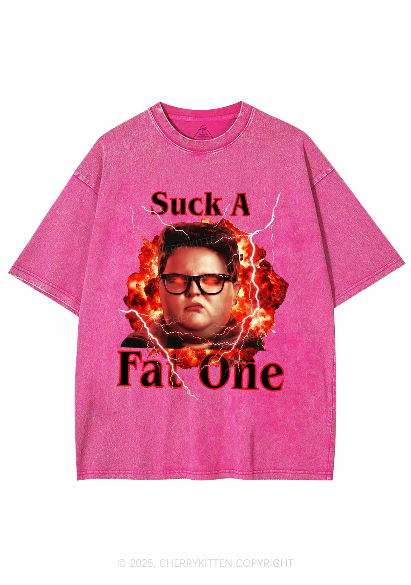 Suck A Fat One Y2K Shirts Washed Tee Cherrykitten - Image 4