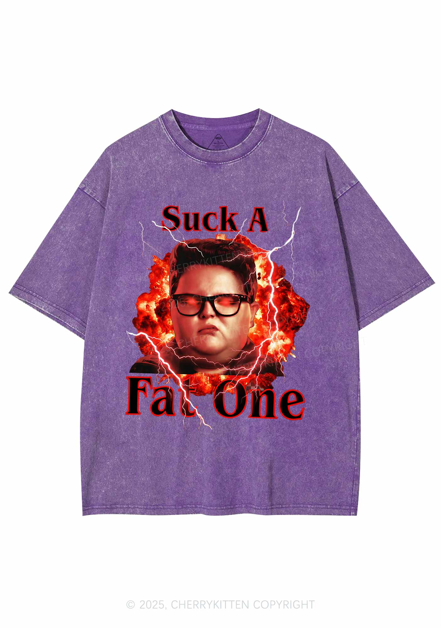 Suck A Fat One Y2K Shirts Washed Tee Cherrykitten - Image 5