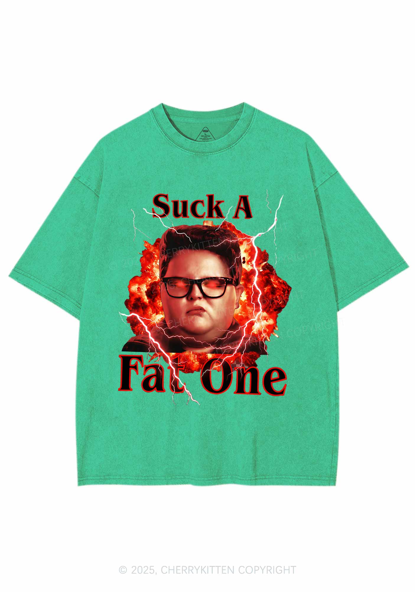Suck A Fat One Y2K Shirts Washed Tee Cherrykitten - Image 6