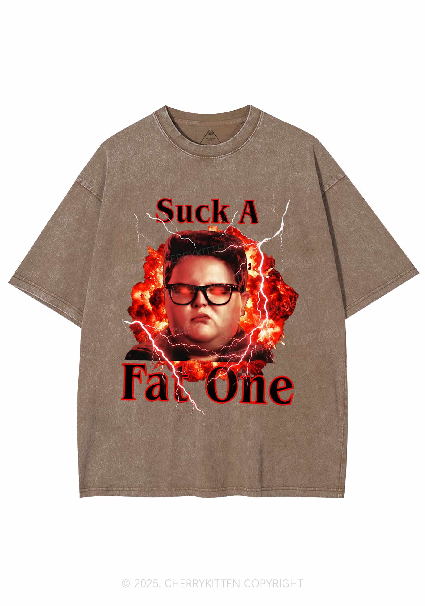 Suck A Fat One Y2K Shirts Washed Tee Cherrykitten - Image 7