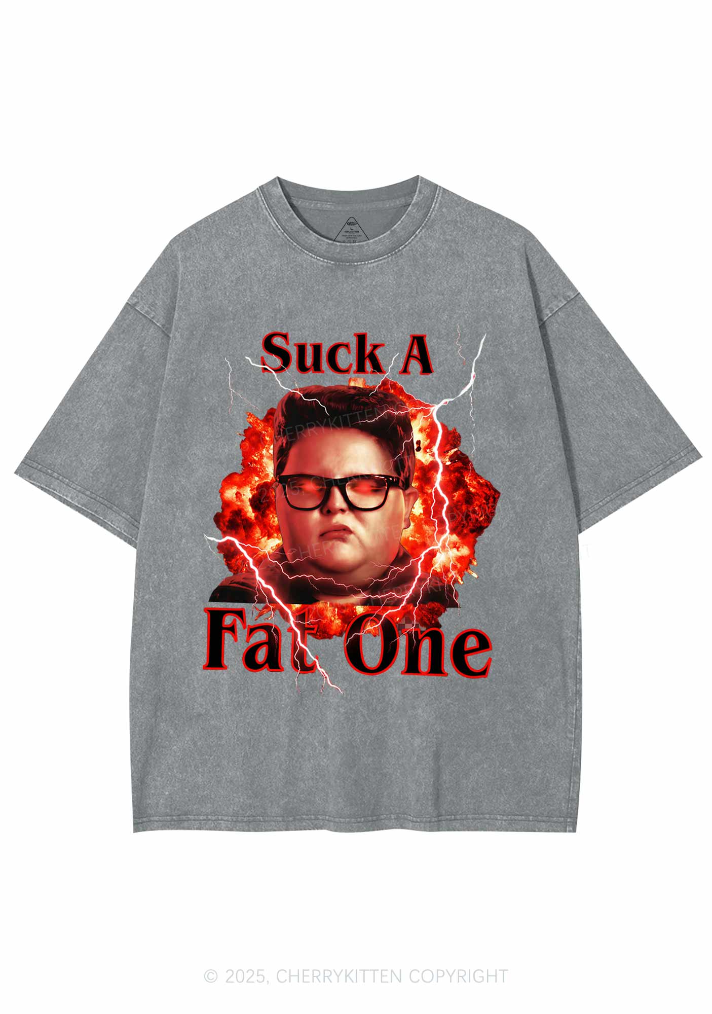 Suck A Fat One Y2K Shirts Washed Tee Cherrykitten - Image 8