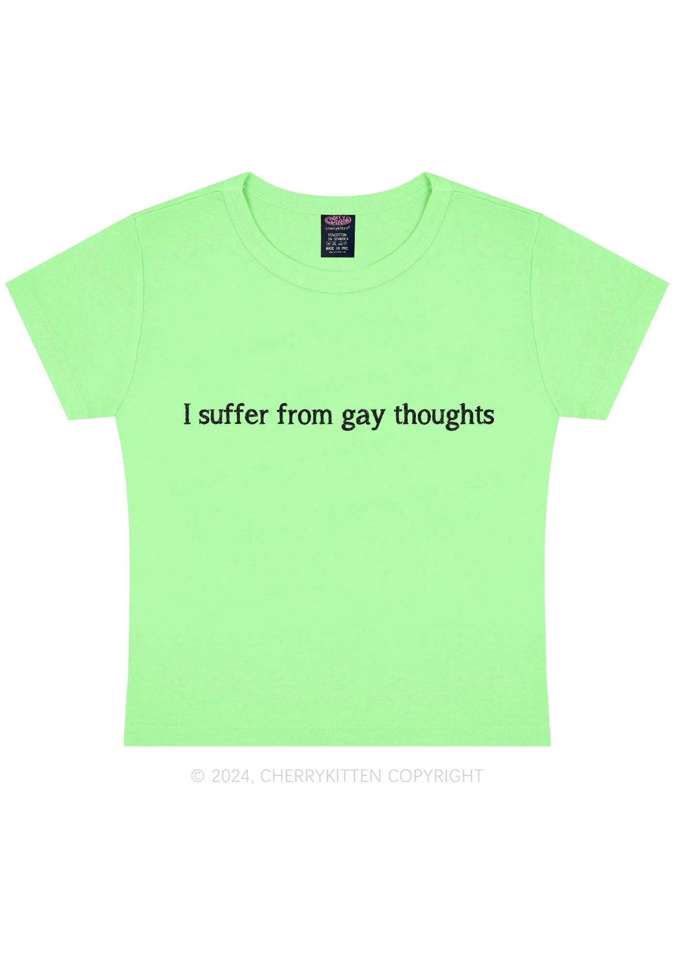 Suffer From Gay Thoughts Y2K Baby Tee Cherrykitten - Image 12